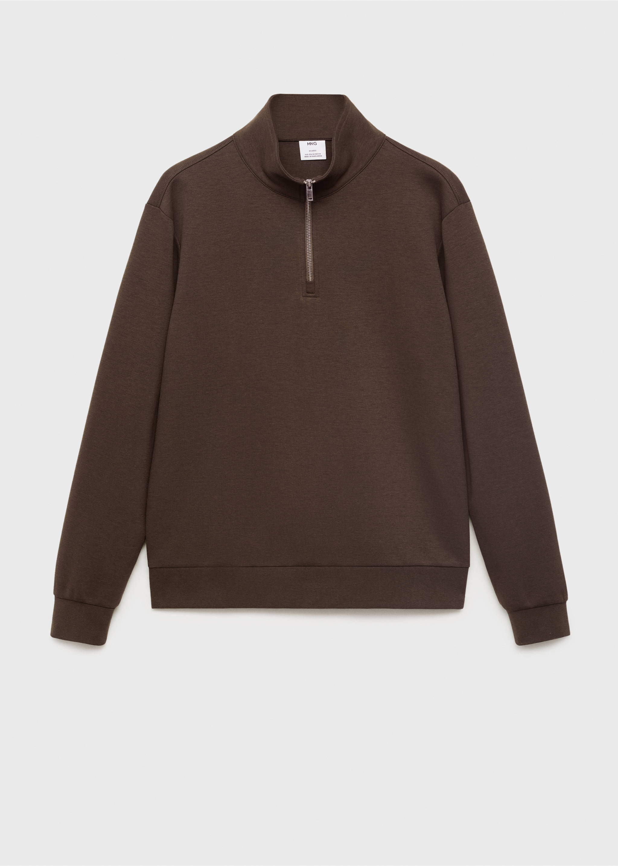 Sudadera algodón regular fit cremallera - Artículo sin modelo, Chocolate. Ref: 17064426-00.
