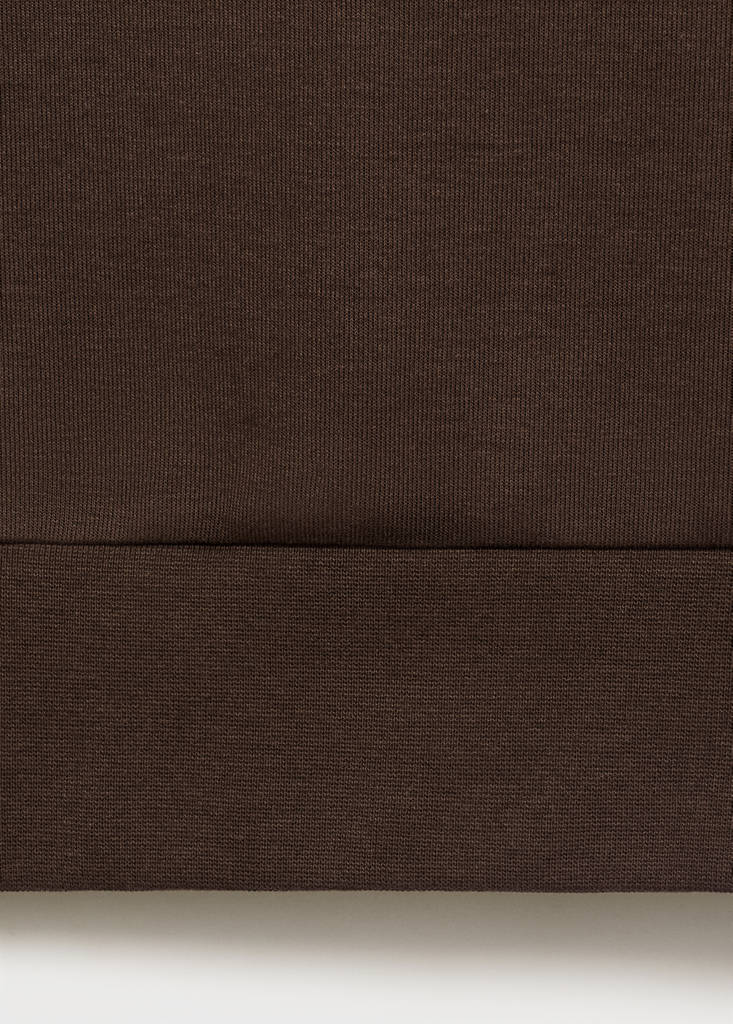 Regular-fit cotton sweatshirt with zip — Chocolate