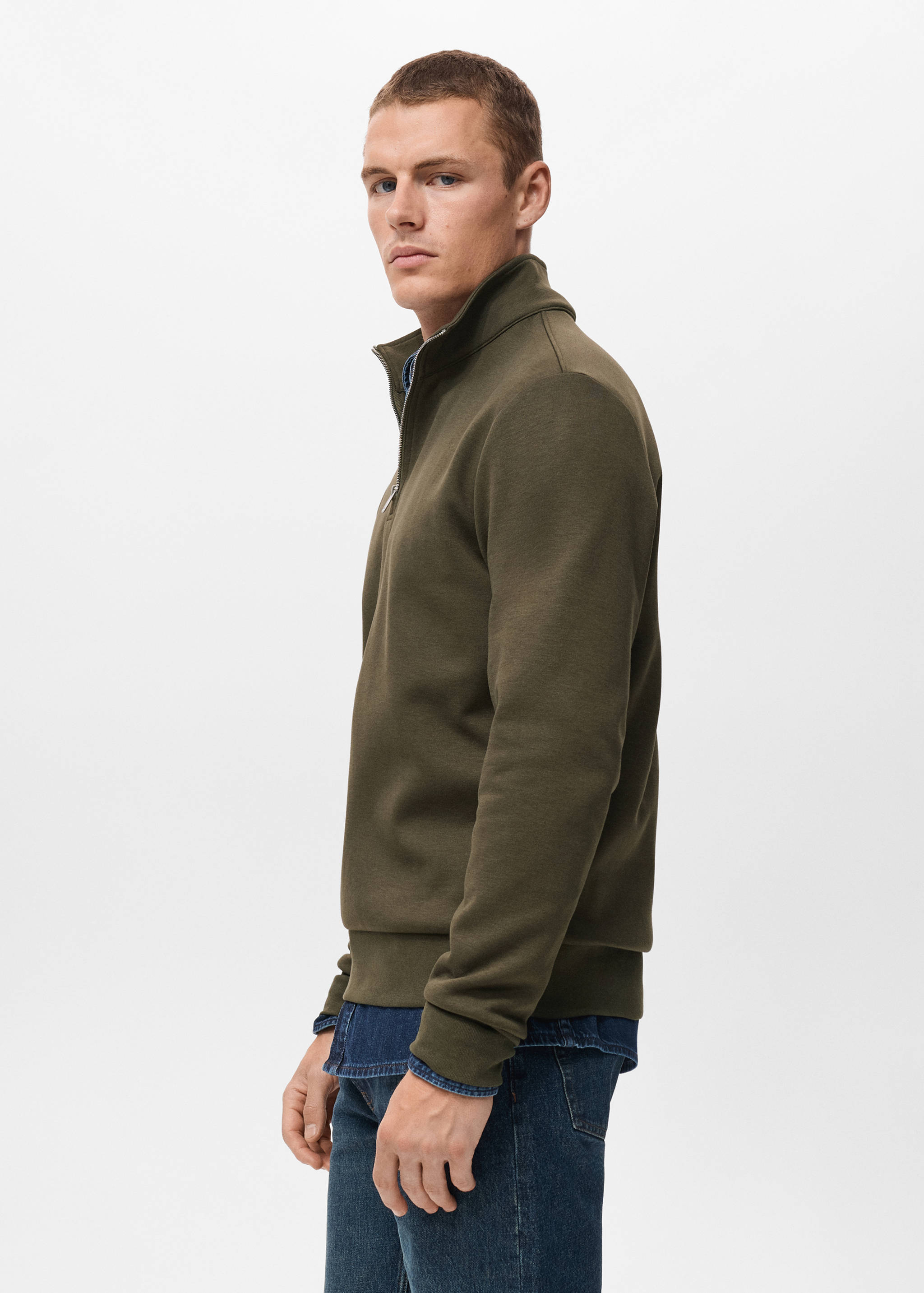 Regular-fit cotton sweatshirt with zip - Details of the article 2