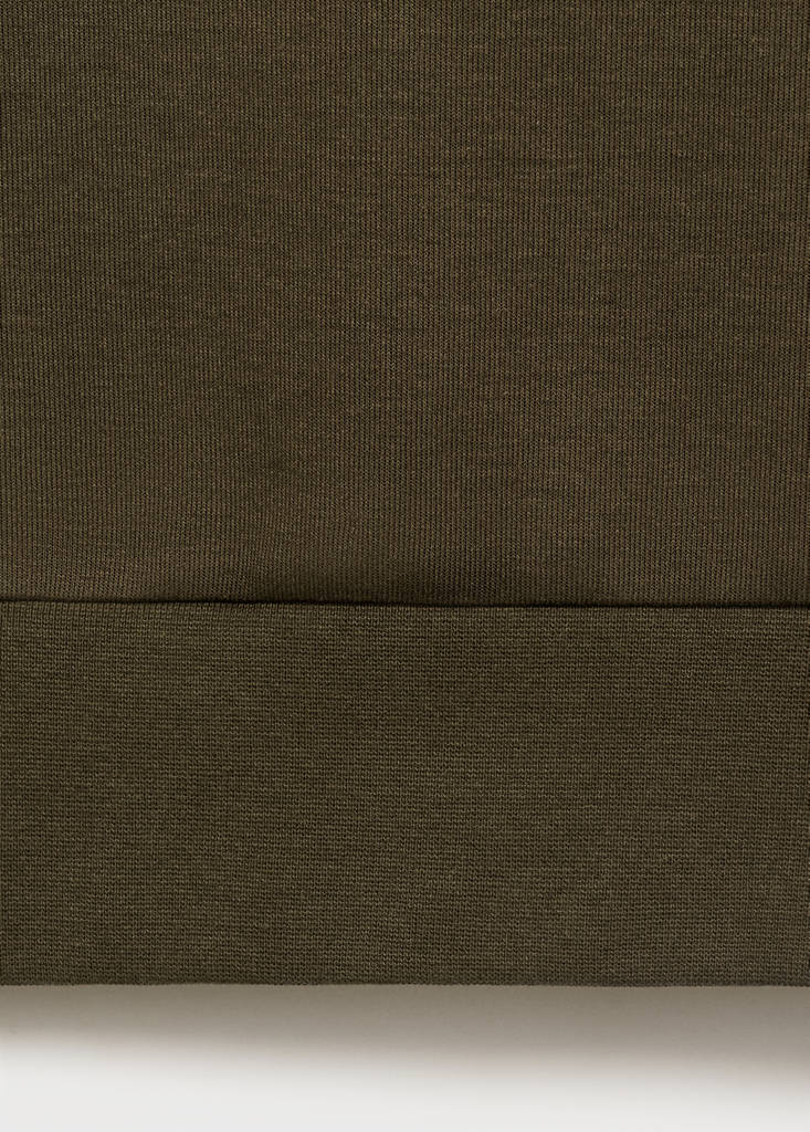 Regular-fit cotton sweatshirt with zip — Olive Green
