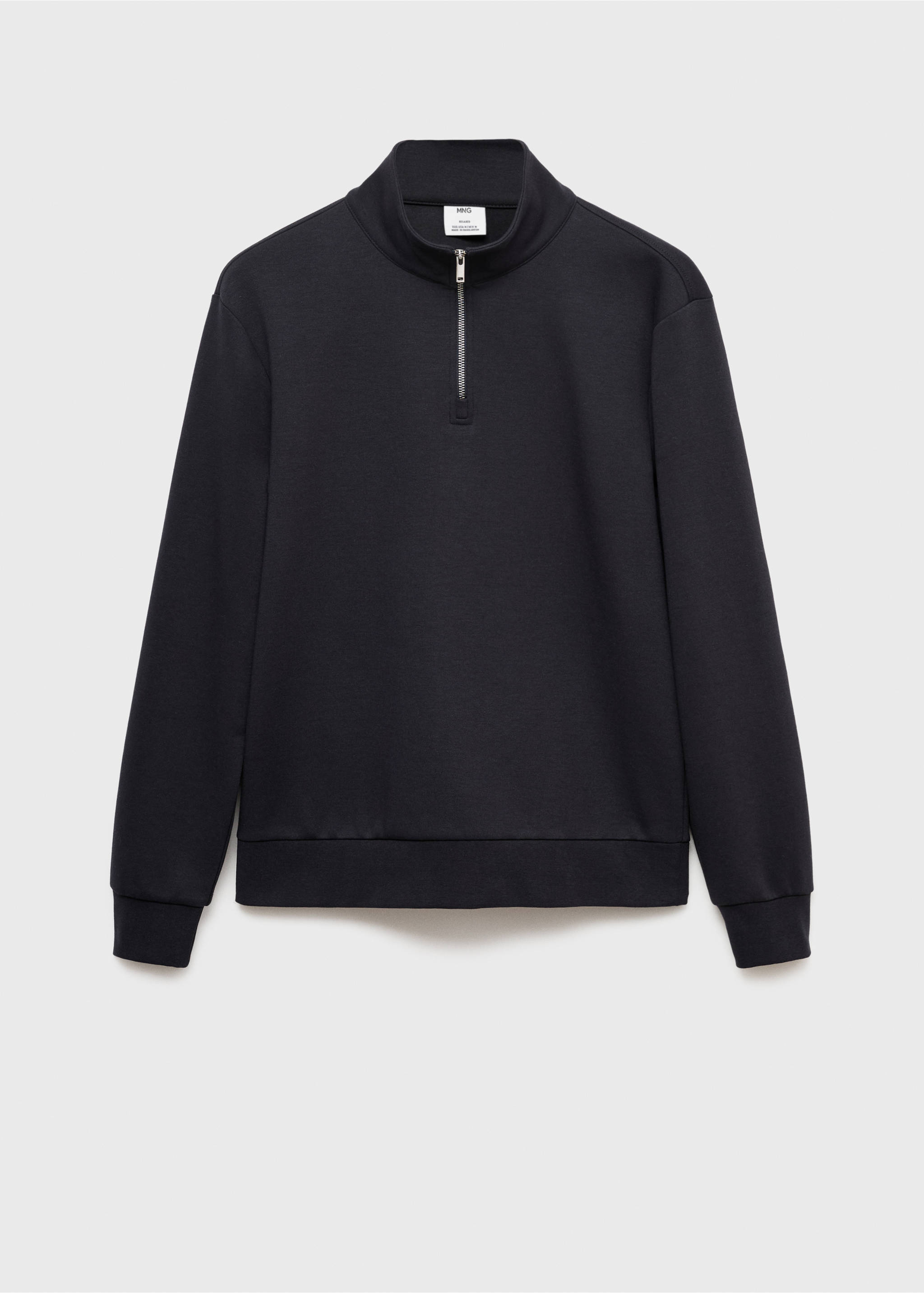 Regular-fit cotton sweatshirt with zip - Article without model, Navy. Ref: 17064426-00.