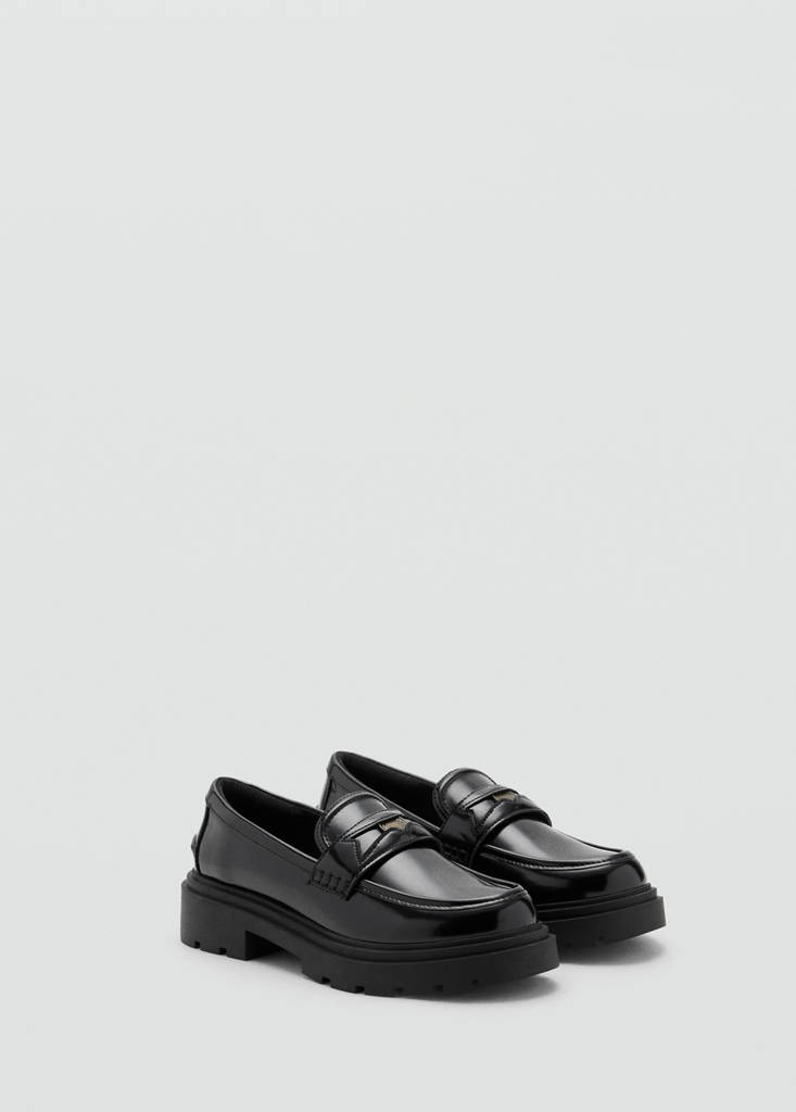Faux-leather moccasin — Black