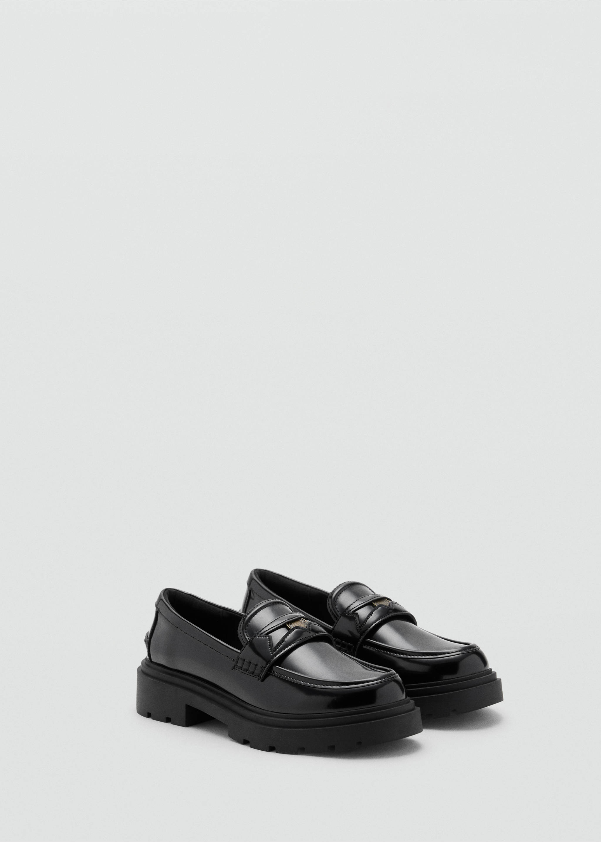 Mocasín efecto piel - Plano medio, Negro. Ref: 17064428-00.