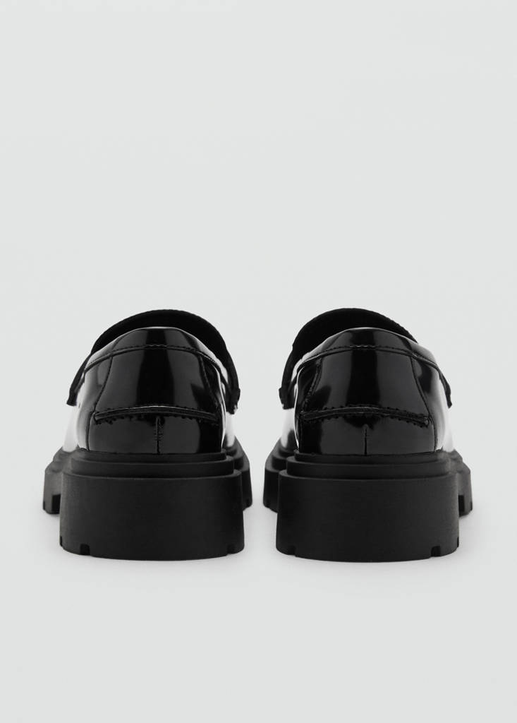 Faux-leather moccasin — Black