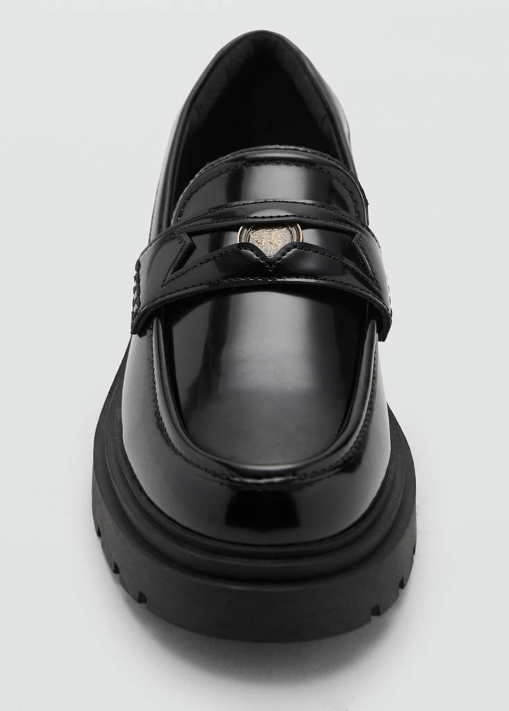 Faux-leather moccasin — Black