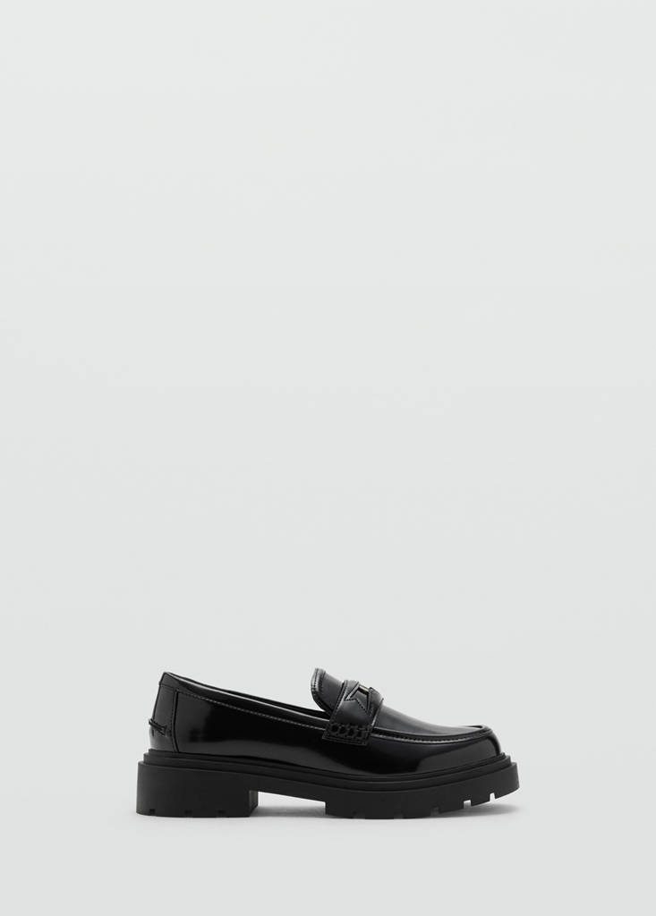 Faux-leather moccasin — Black