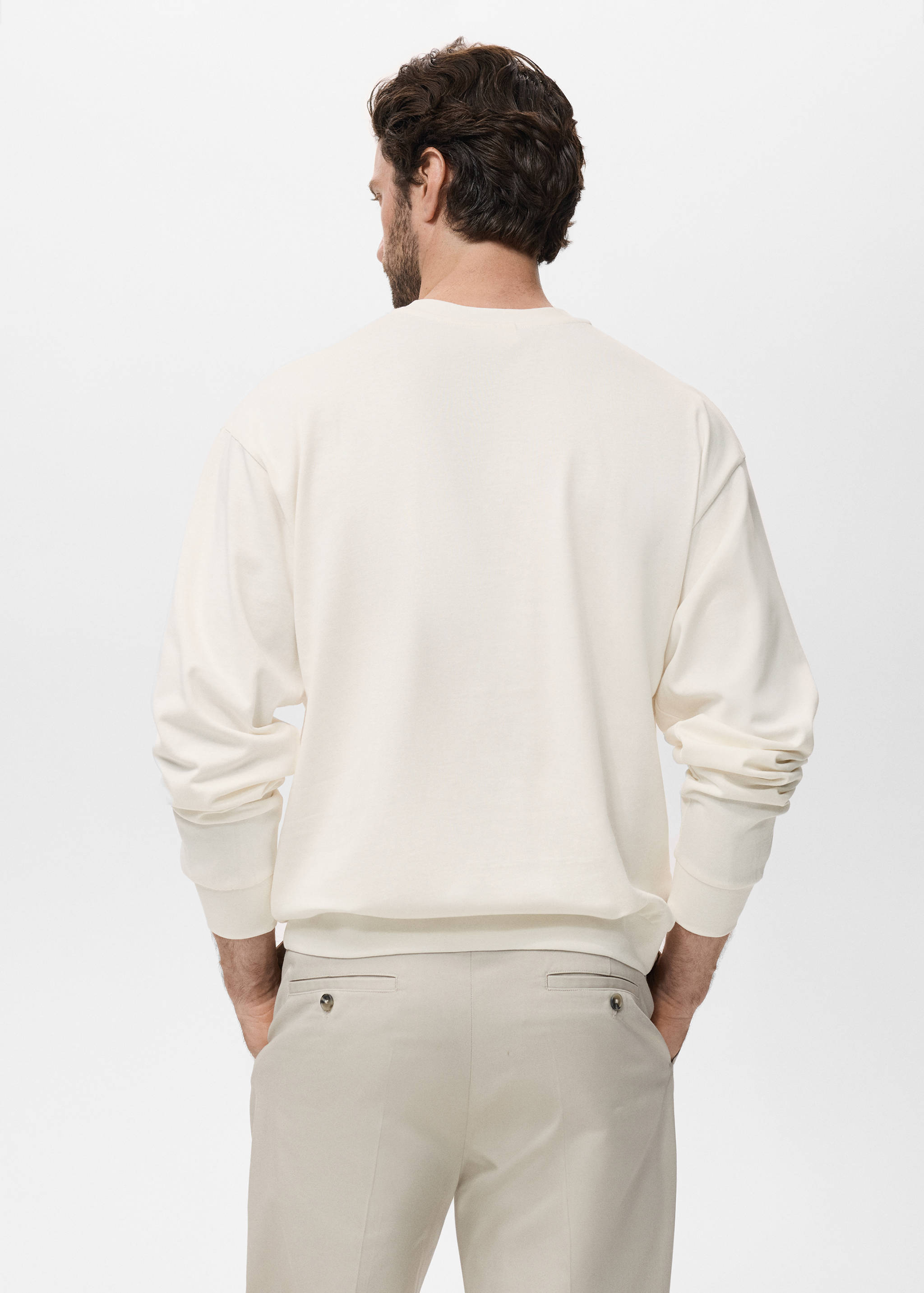 100% cotton relaxed-fit sweatshirt - Reverse of the article