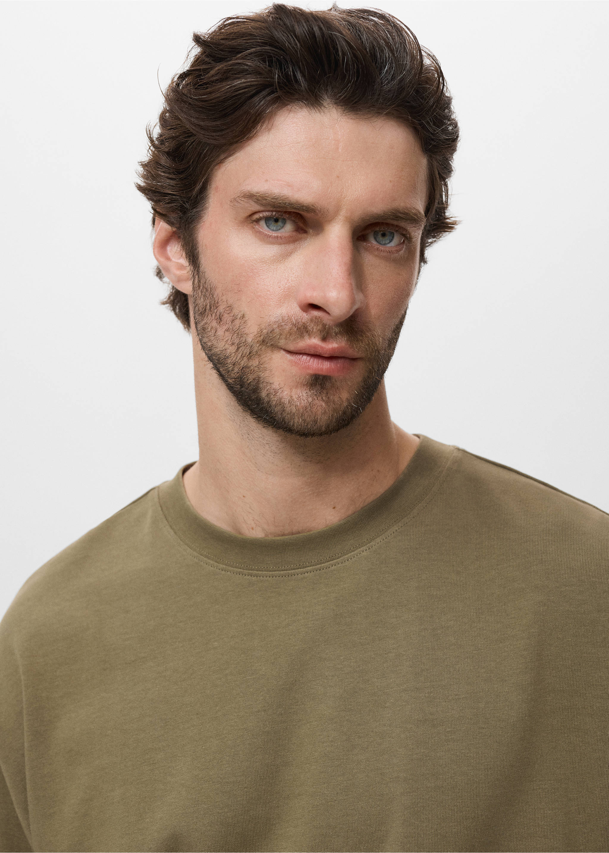 Sudadera 100% algodón relaxed fit - Detalle del artículo 1, Khaki. Ref: 17064432-00.