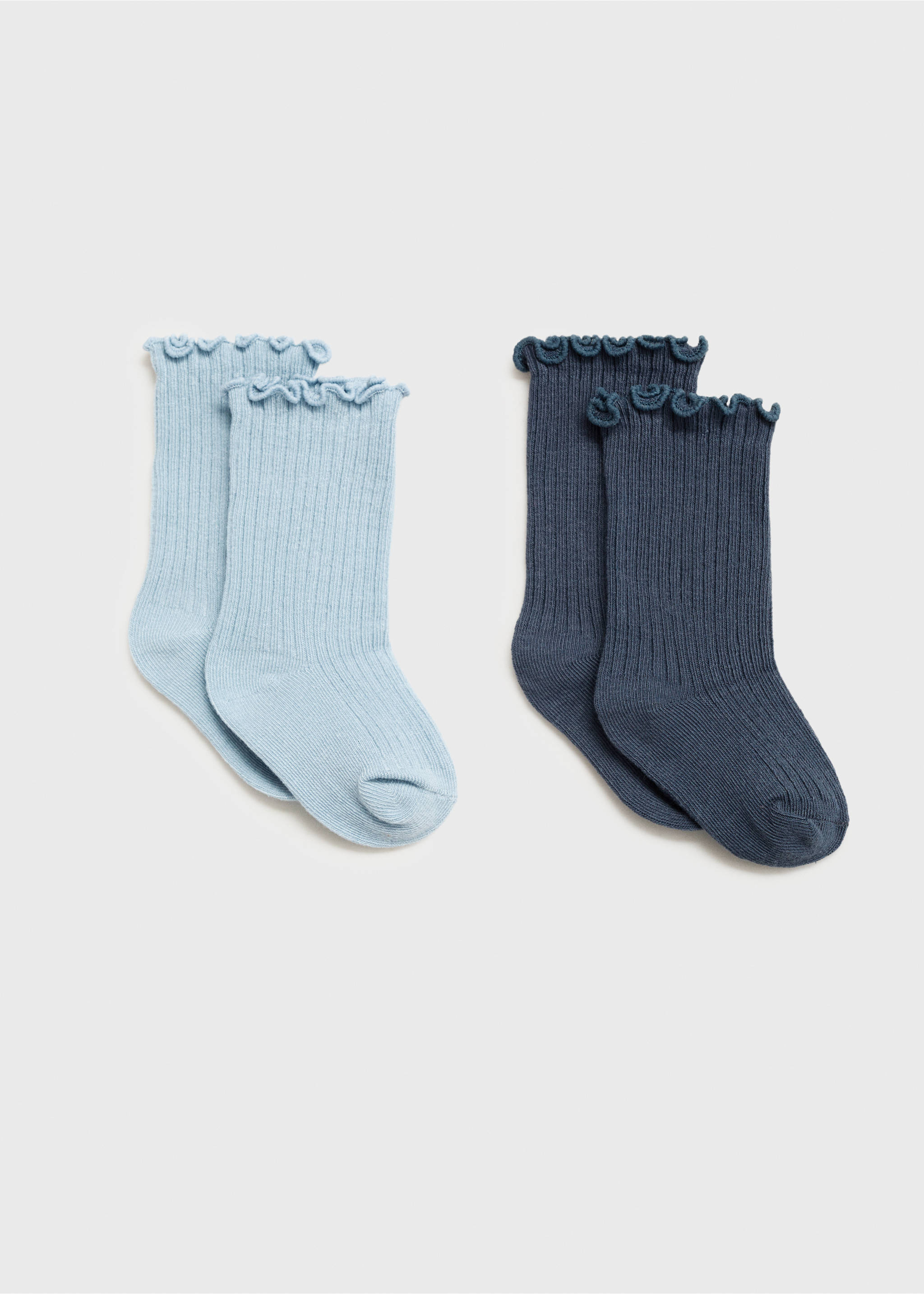 Pack 2 calcetines canalé - Artículo sin modelo, Azul celeste. Ref: 17064434-00.