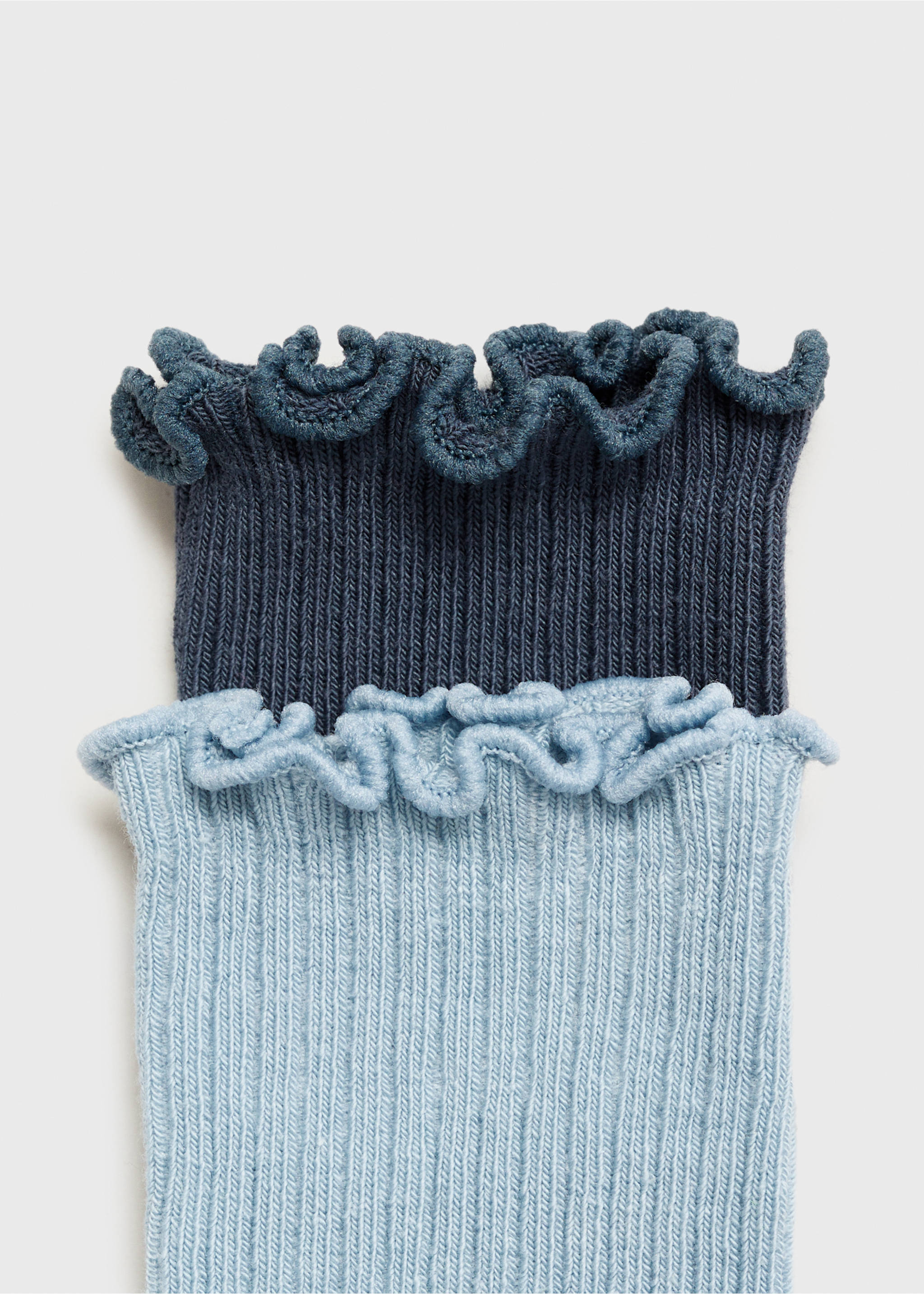 Pack 2 calcetines canalé - Reverso del artículo, Azul celeste. Ref: 17064434-00.