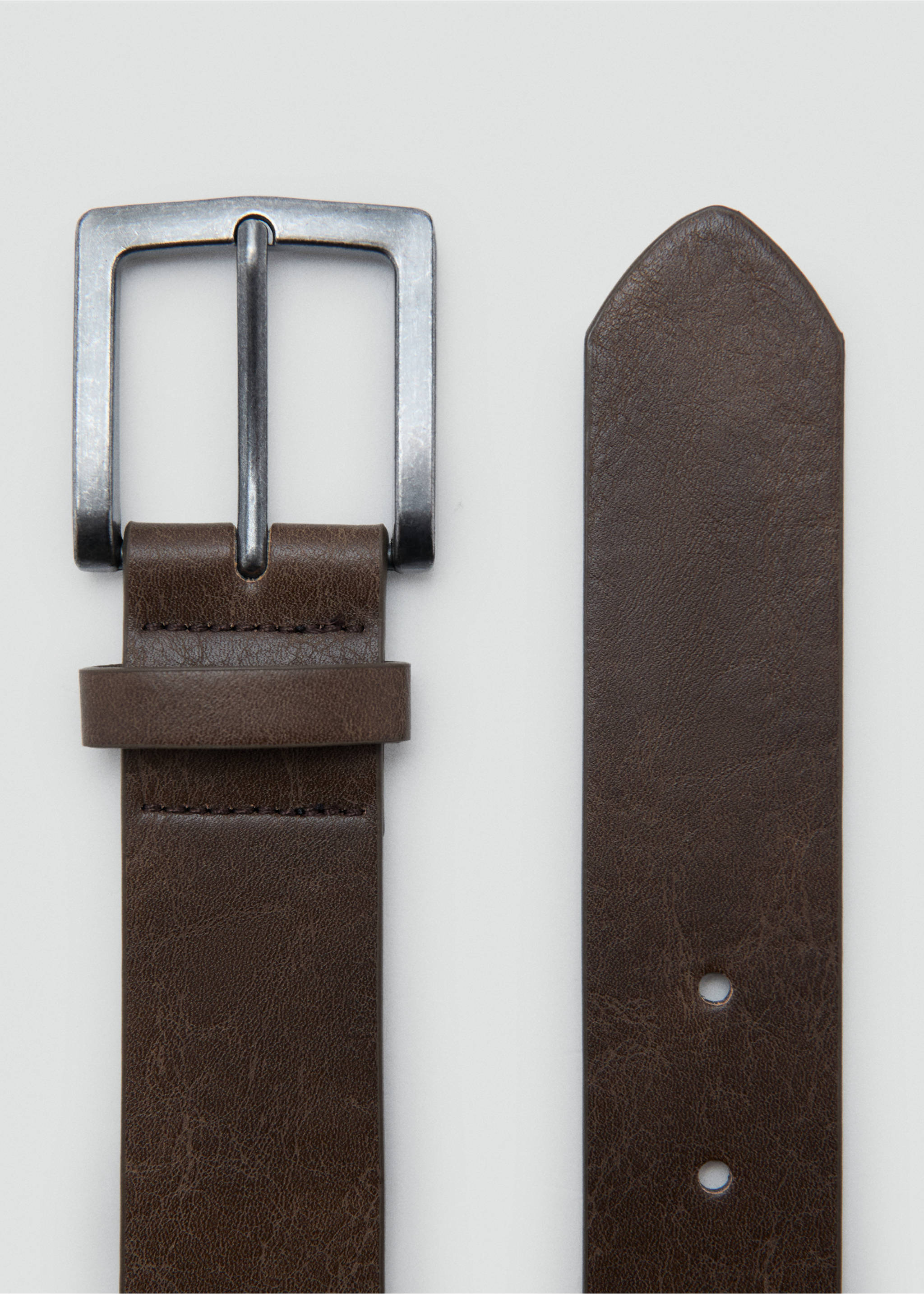 Cinturón efecto piel - Plano medio, Chocolate. Ref: 17064435-00.