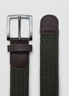 Braided elastic belt — Khaki 2