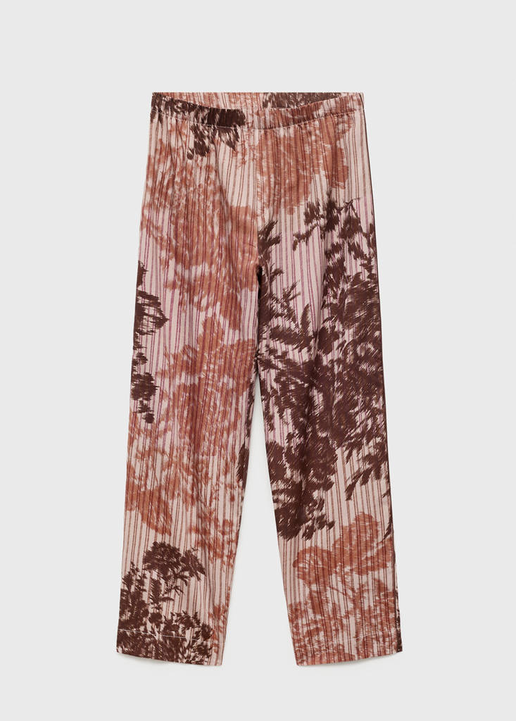 Pyjama bottoms with blurred print — Brown