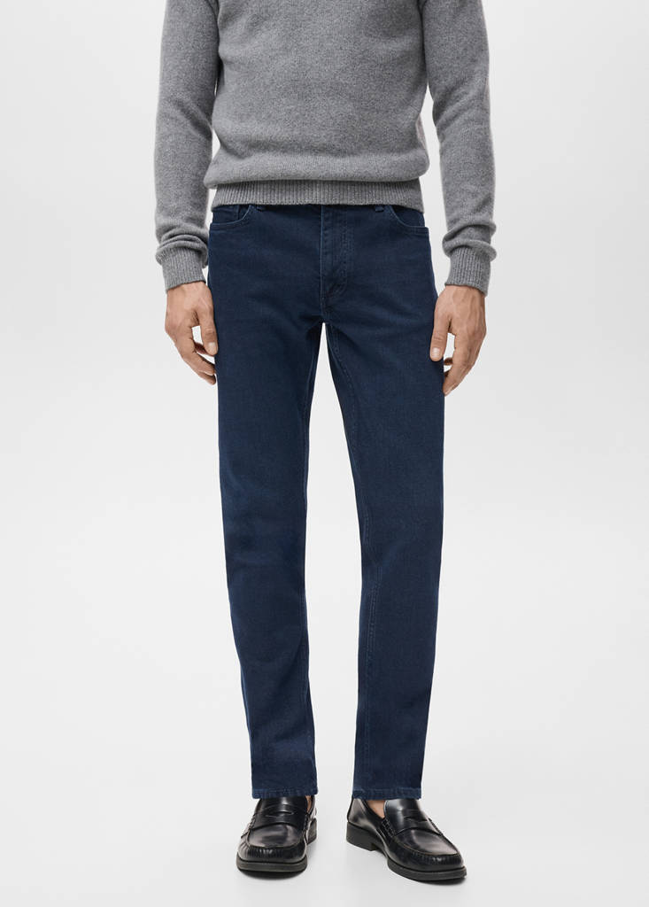 Slim fit white Jan jeans — Deep Dark Blue