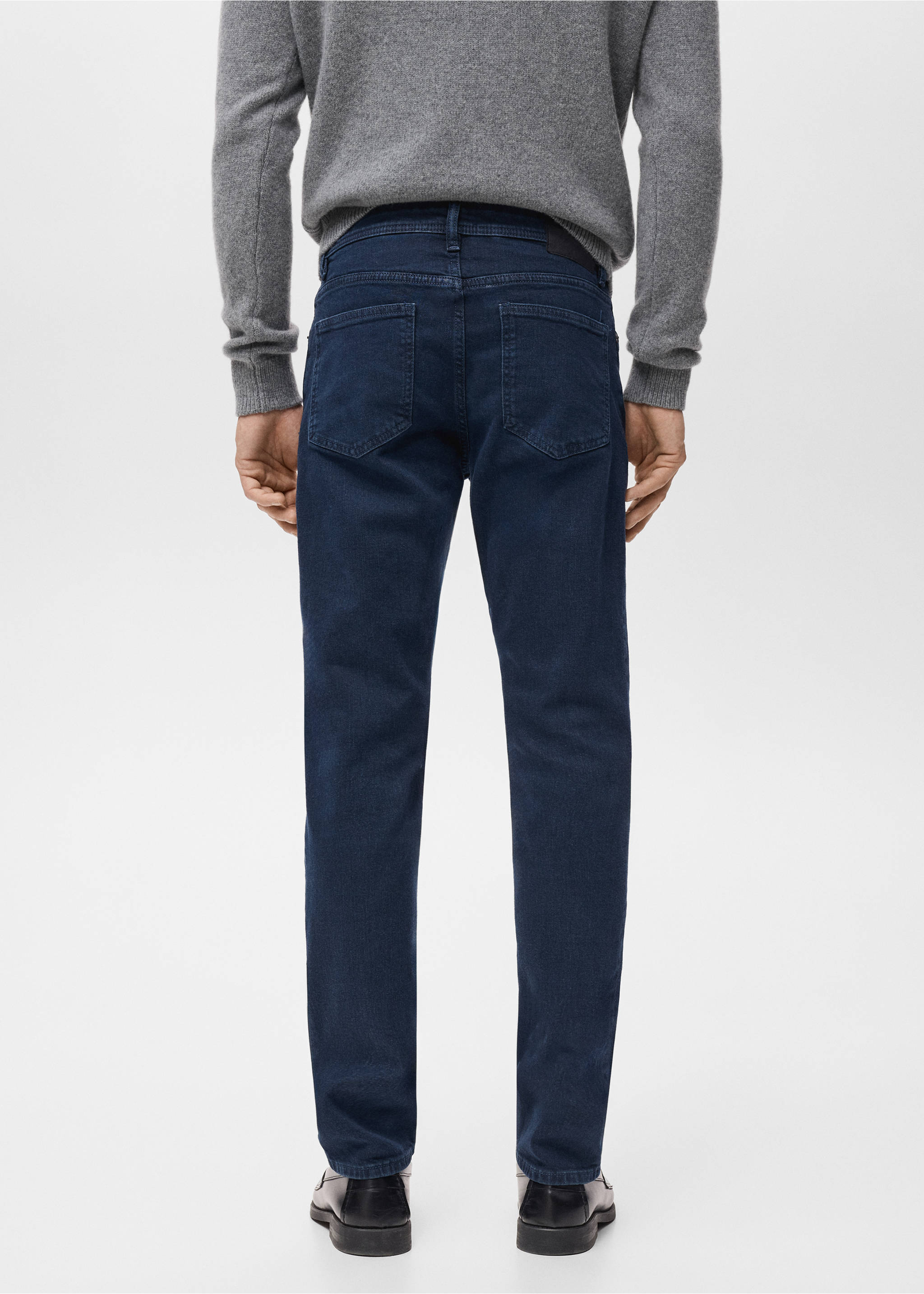 Jean Jan slim fit noir bleuté - Verso de l’article, Bleu foncé intense. Ref: 17064438-00.