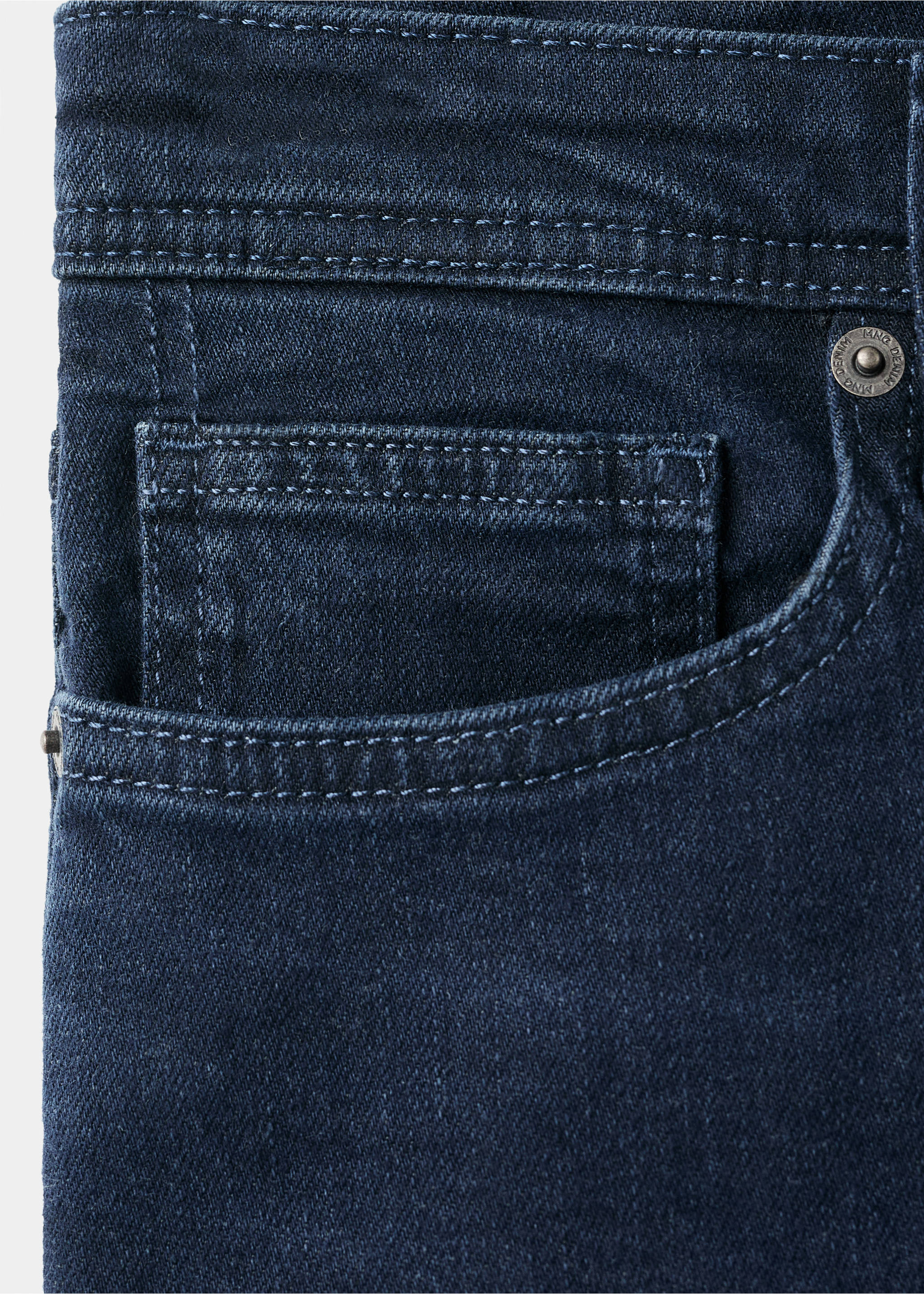 Jean Jan slim fit noir bleuté - Détail de l'article 8, Bleu foncé intense. Ref: 17064438-00.