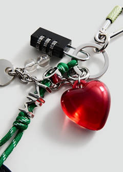 Multi-charm mirror keyring — Green 4
