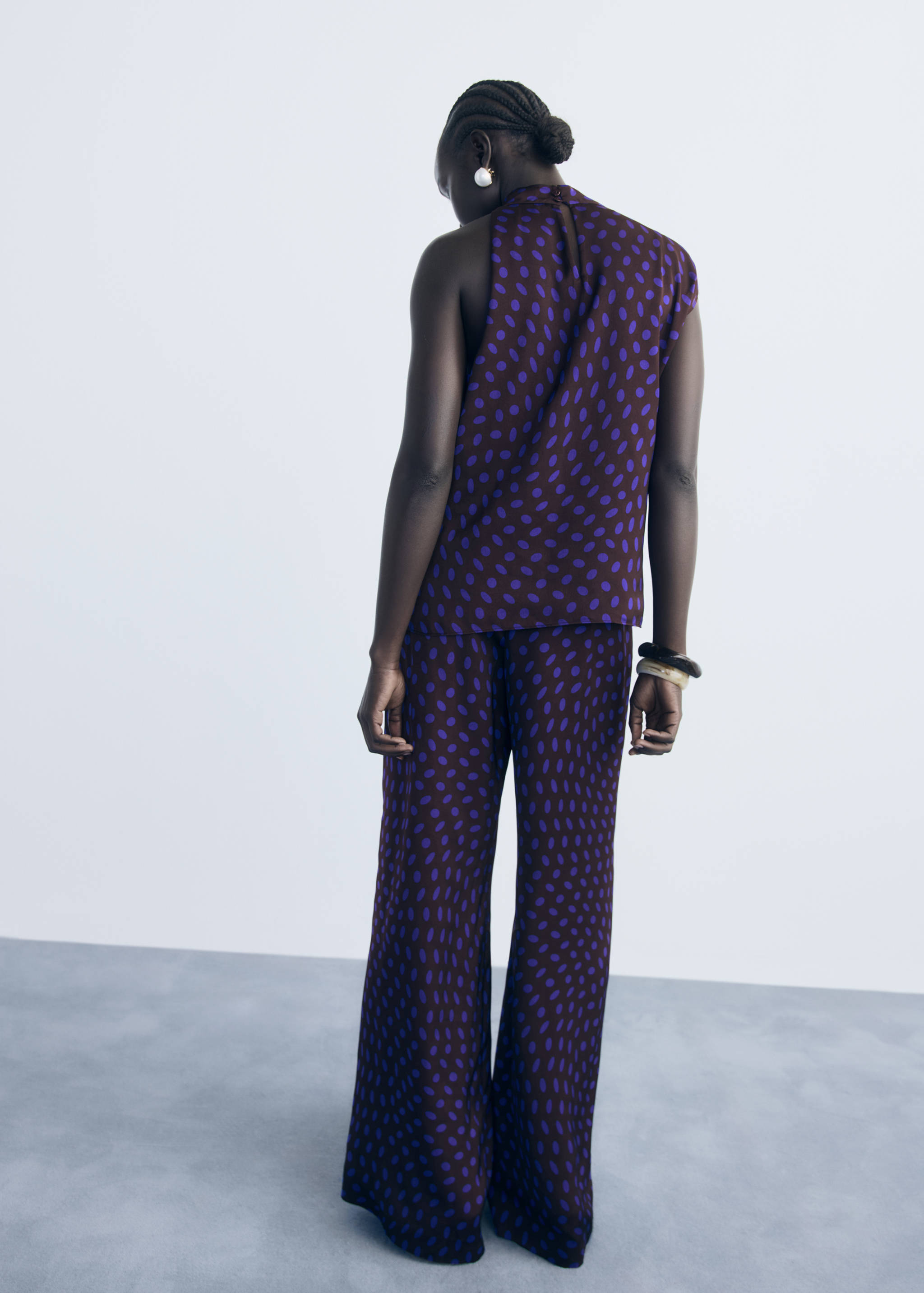 폴카 도트 플레어 트라우저 - 상품 반전: