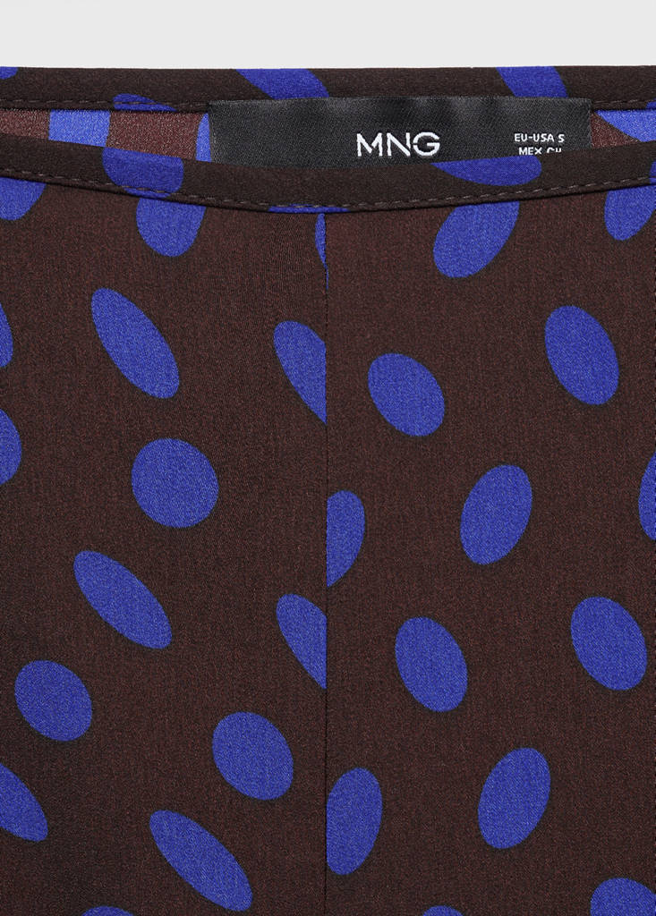Polka dots flare trousers — Brown