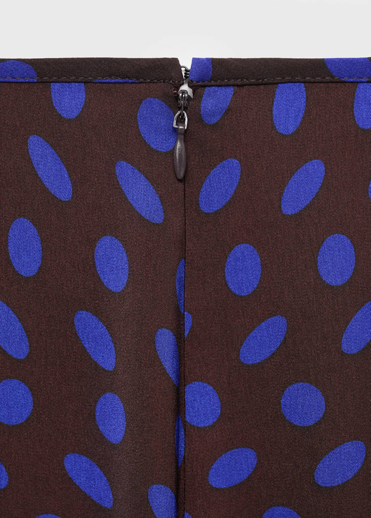 Polka dots flare trousers — Brown