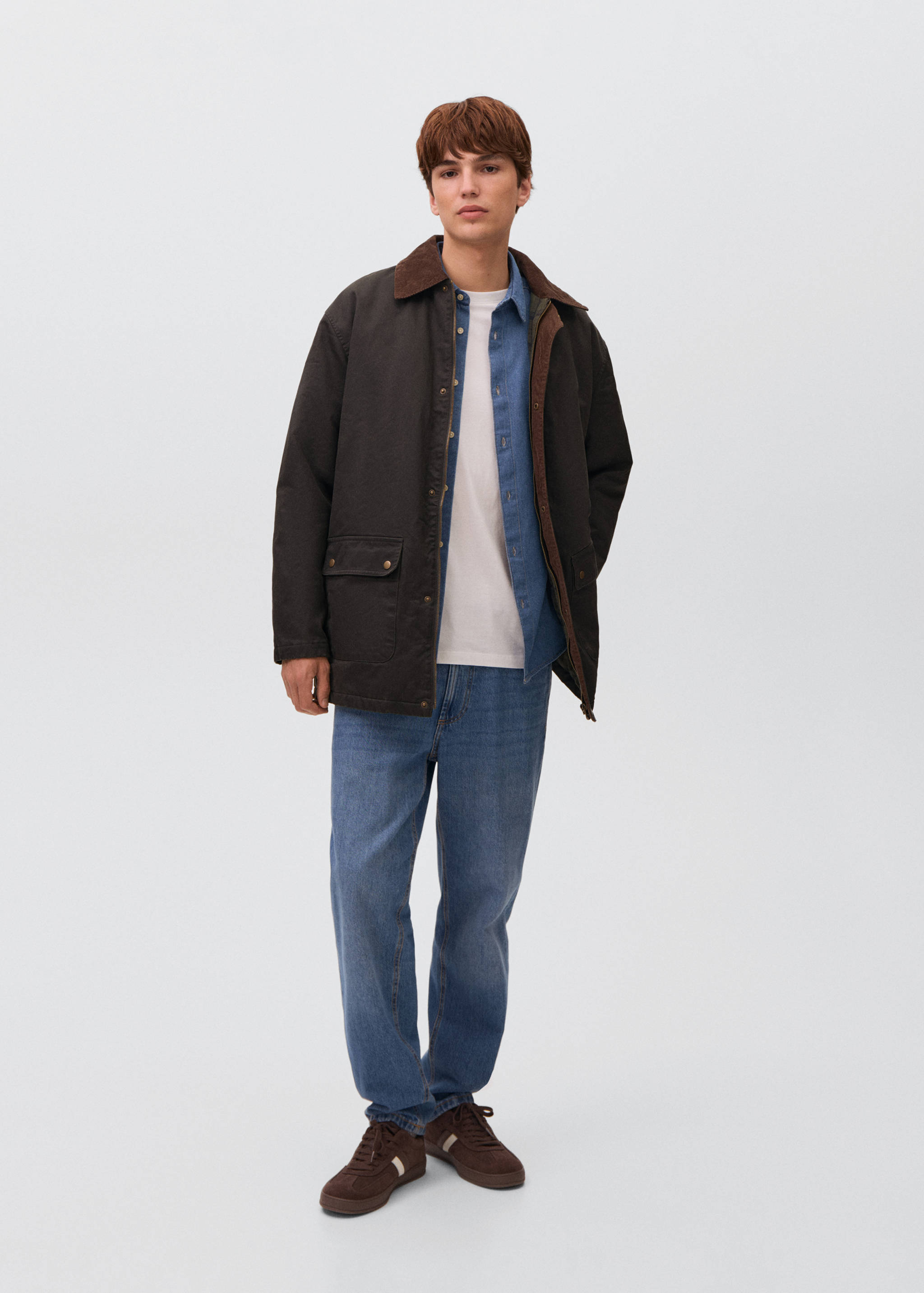 Parka cuello contraste - Plano general