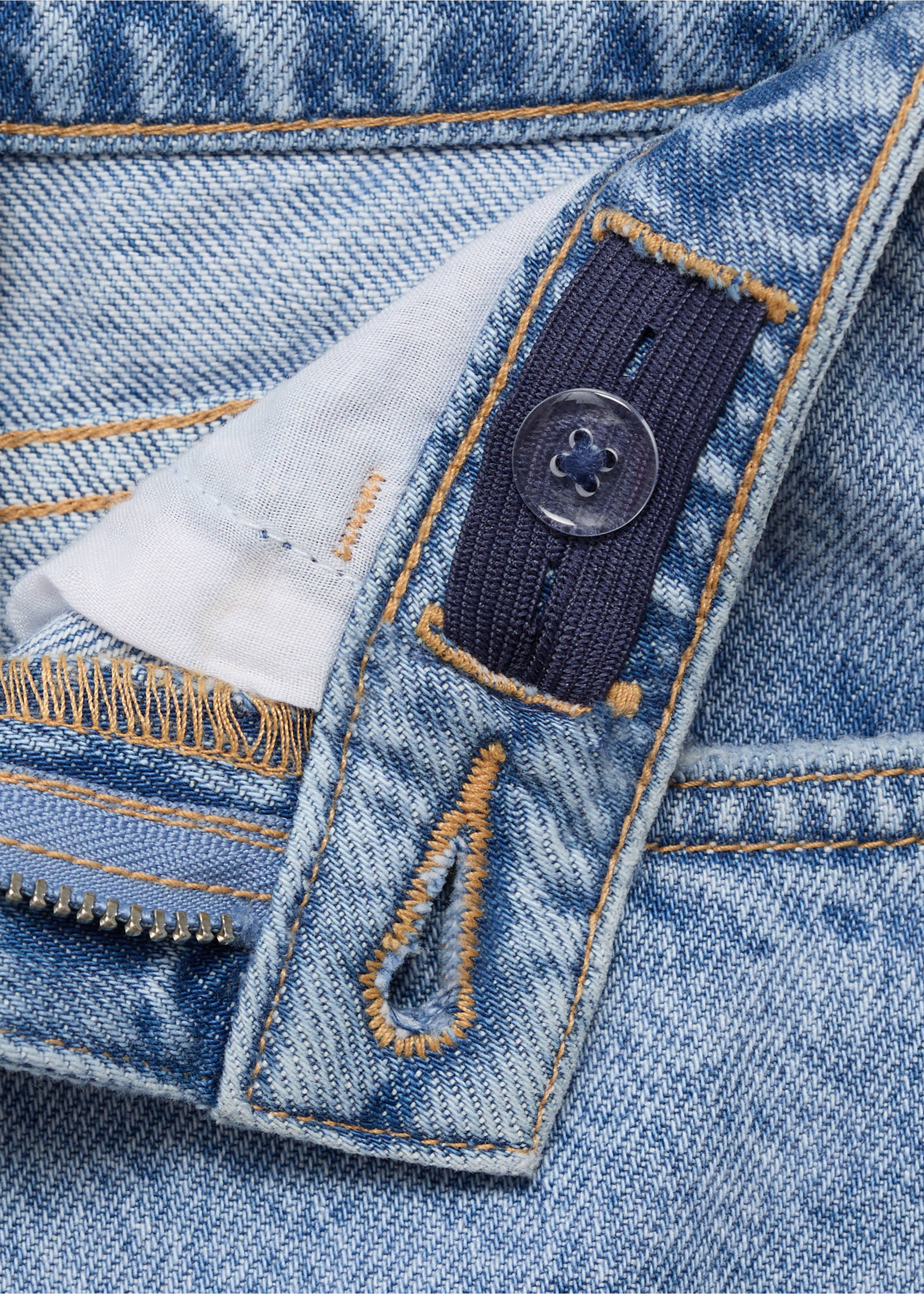 Mom fit decorative rips jeans - Details of the article 8, Medium Blue. Ref: 17064775-00.