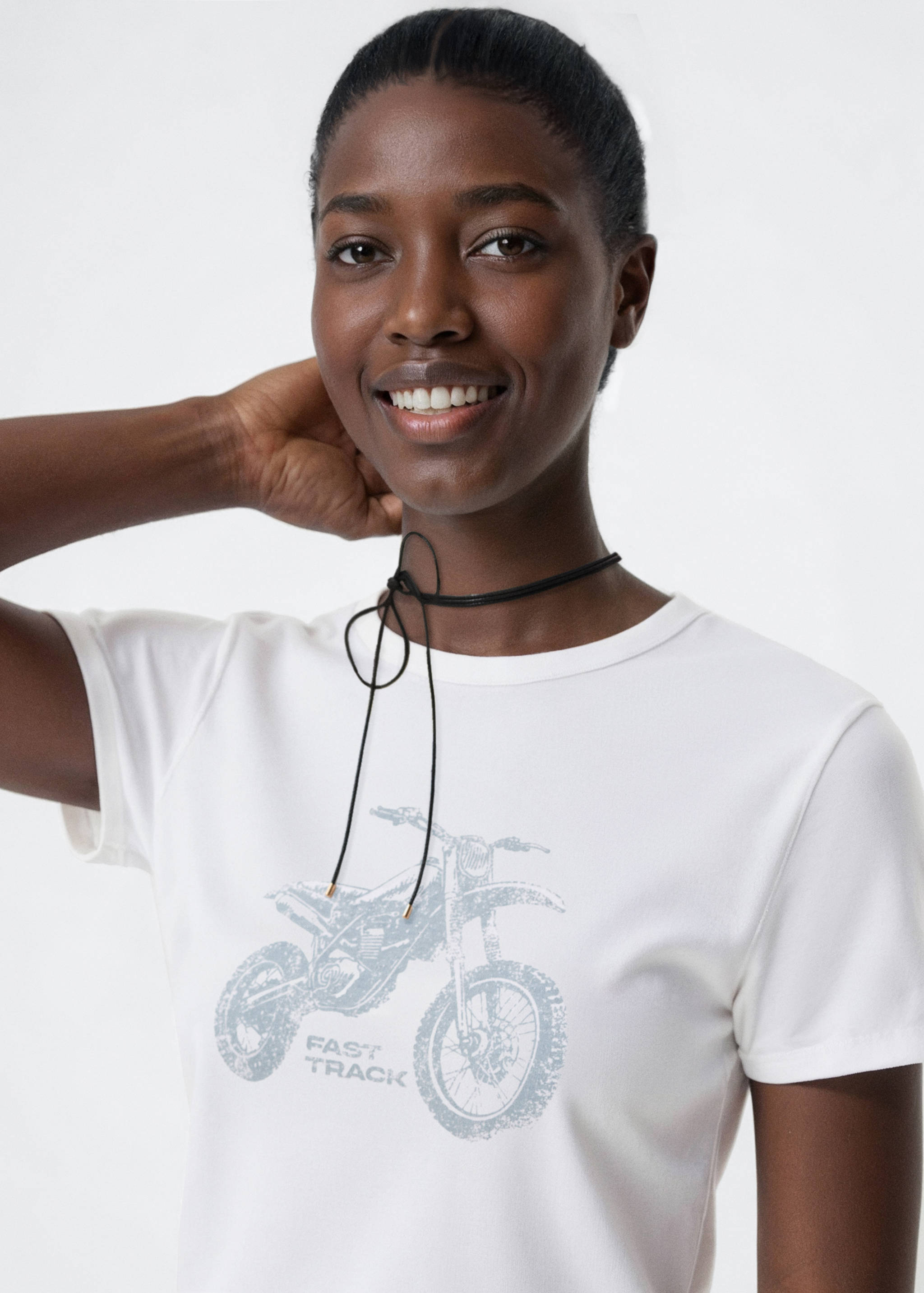 Cotton t-shirt with motorbikes - Medium plane