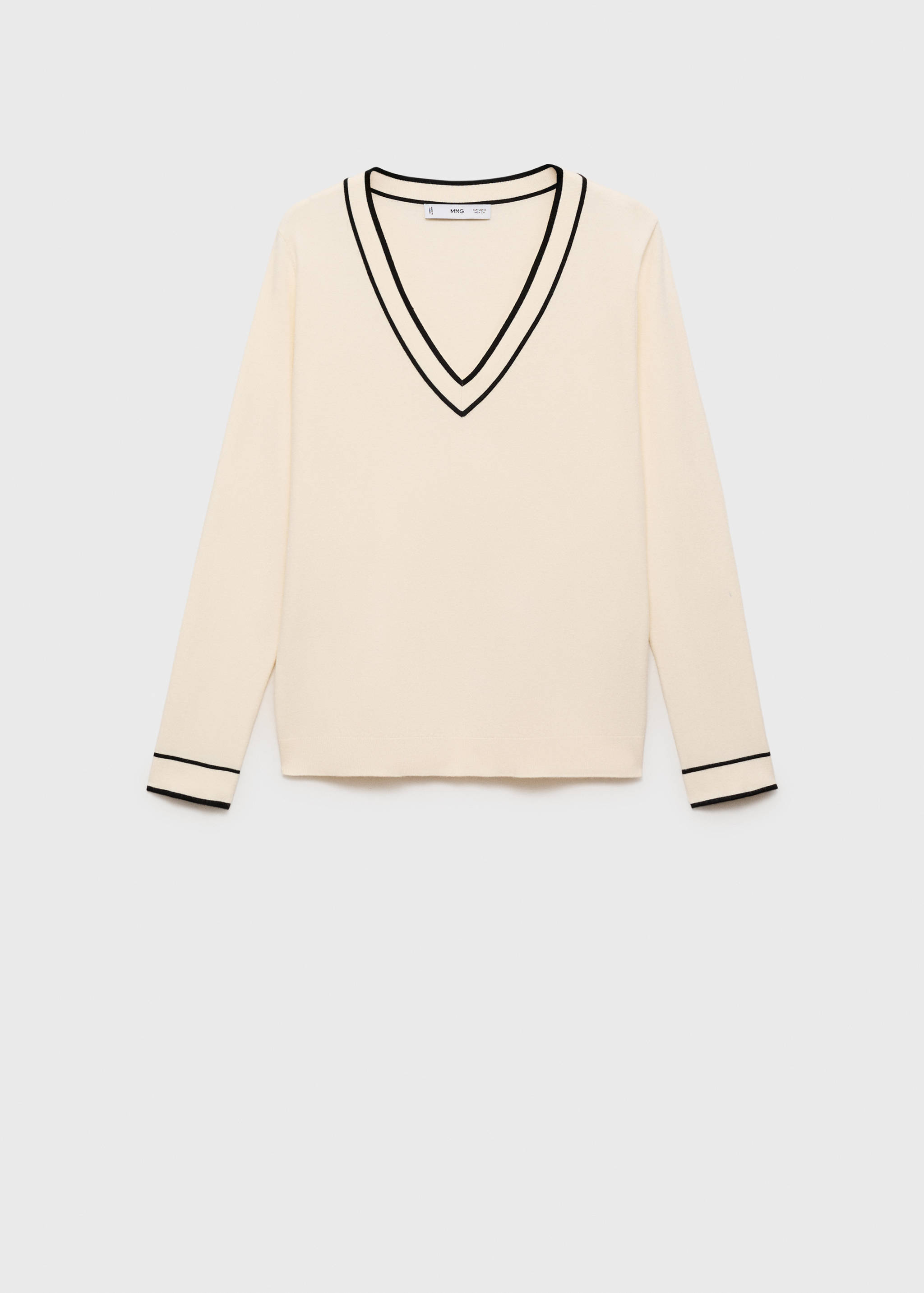 Contrasting V-neck sweater - Article without model