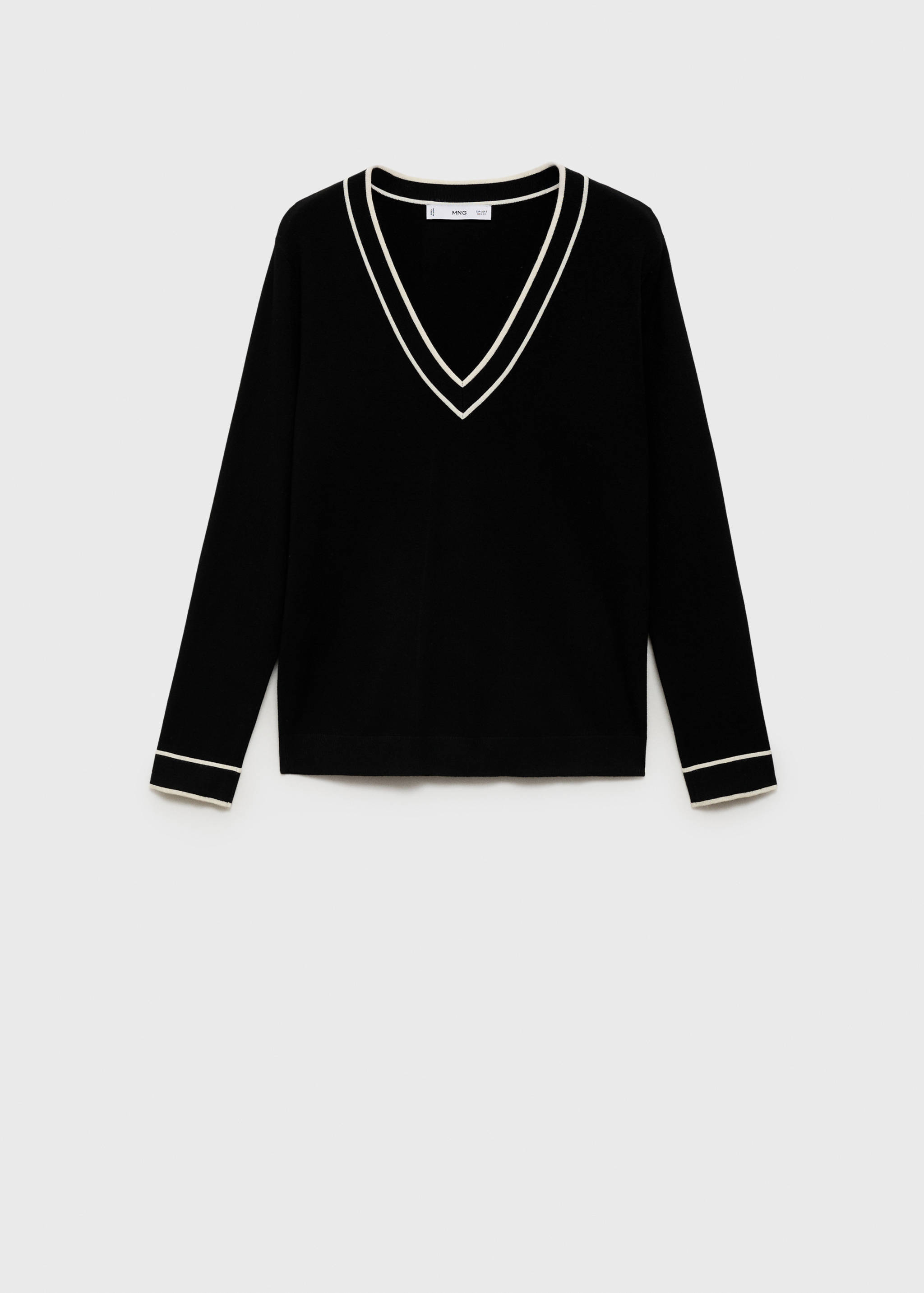 Contrasting V-neck sweater - Article without model