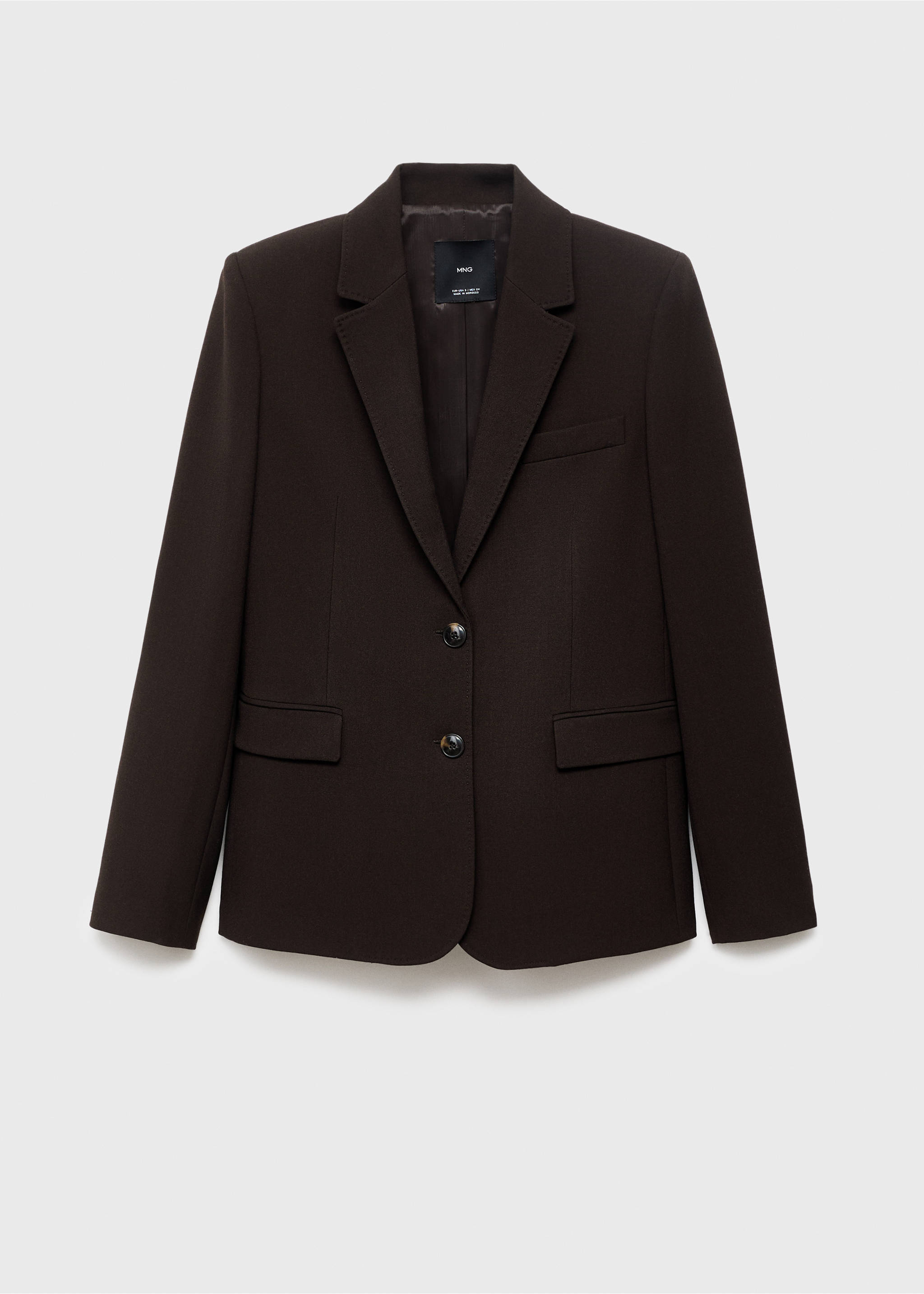 Straight-fit suit blazer - Article without model, Chocolate. Ref: 17064786-00.