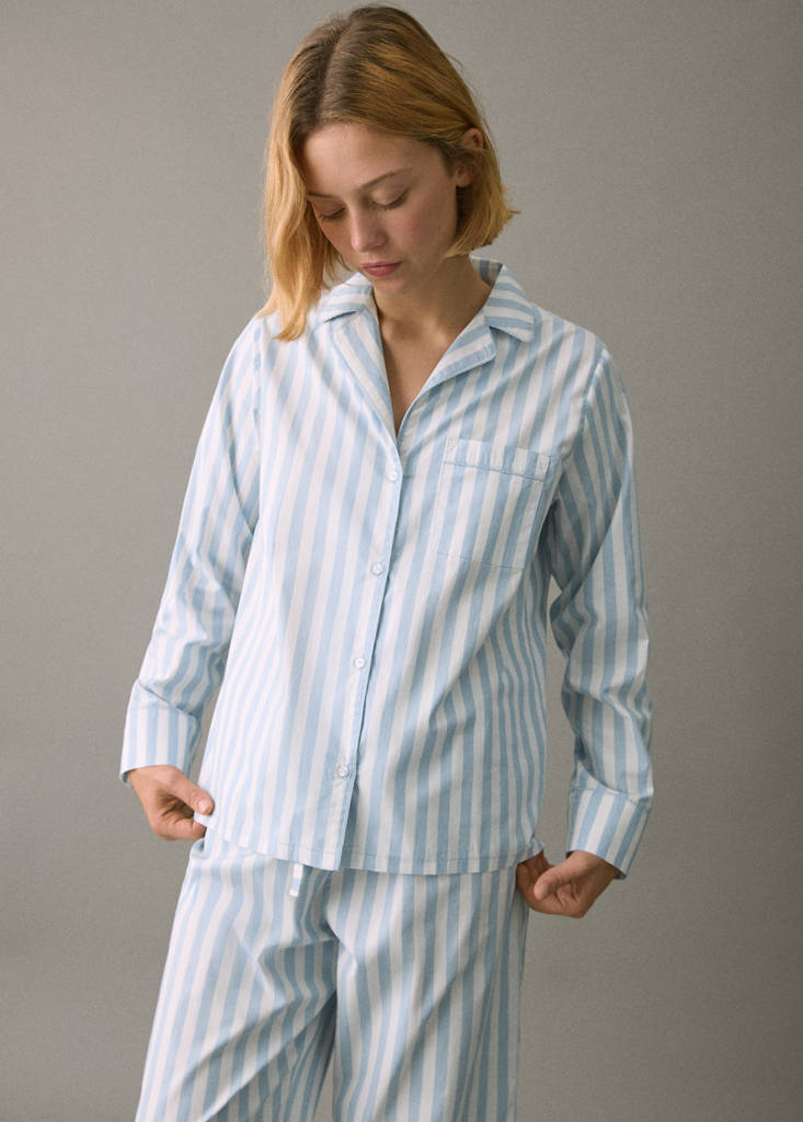 Striped long pyjamas — Sky Blue