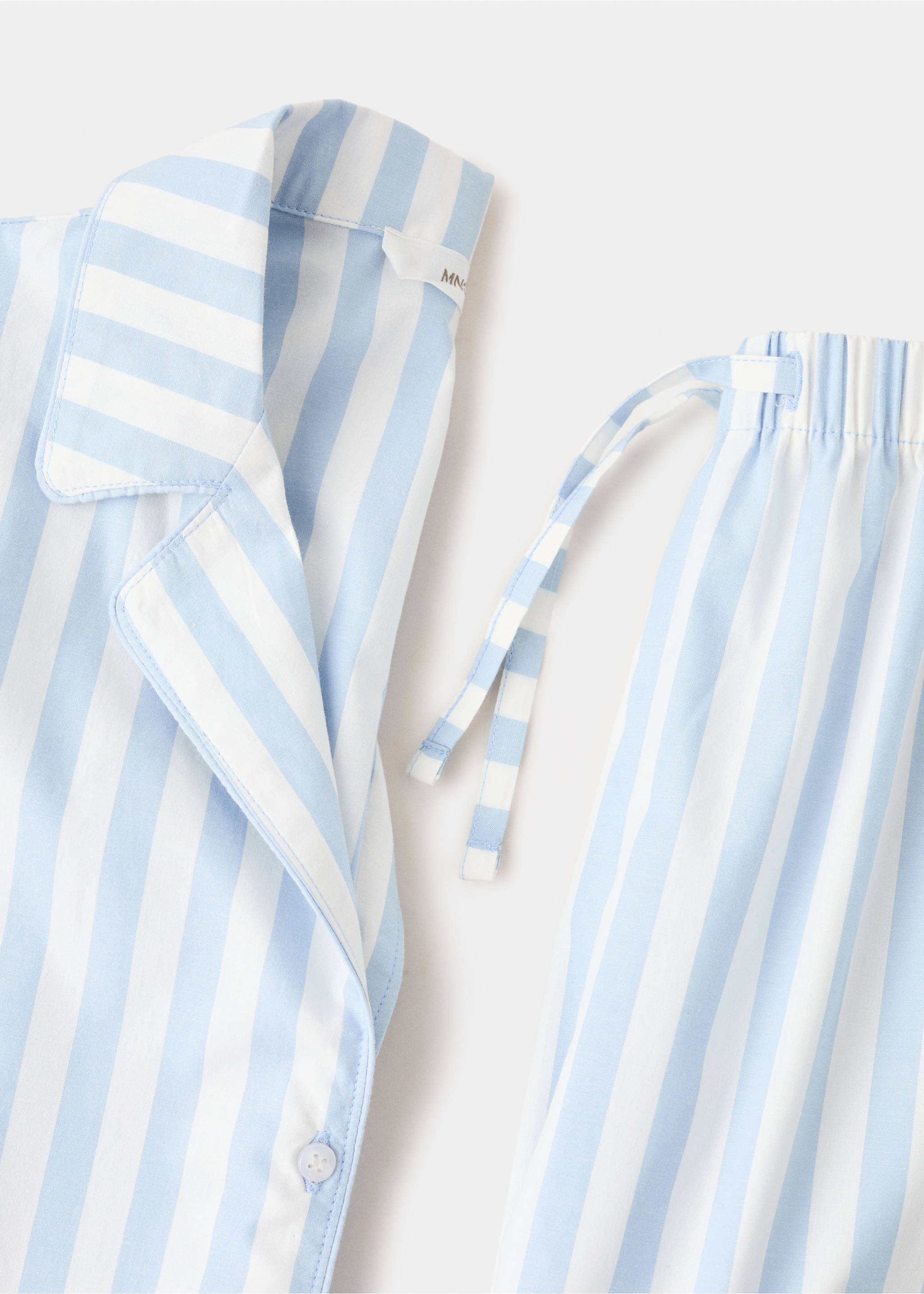 Пижама с брюками в полоску - Деталь изделия 8, Небесно-голубой. Ref: 17064787-00.