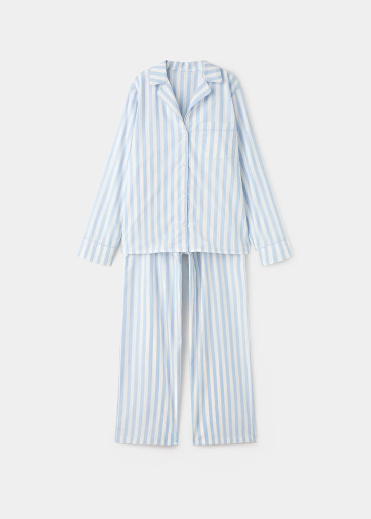 Striped long pyjamas — Sky Blue