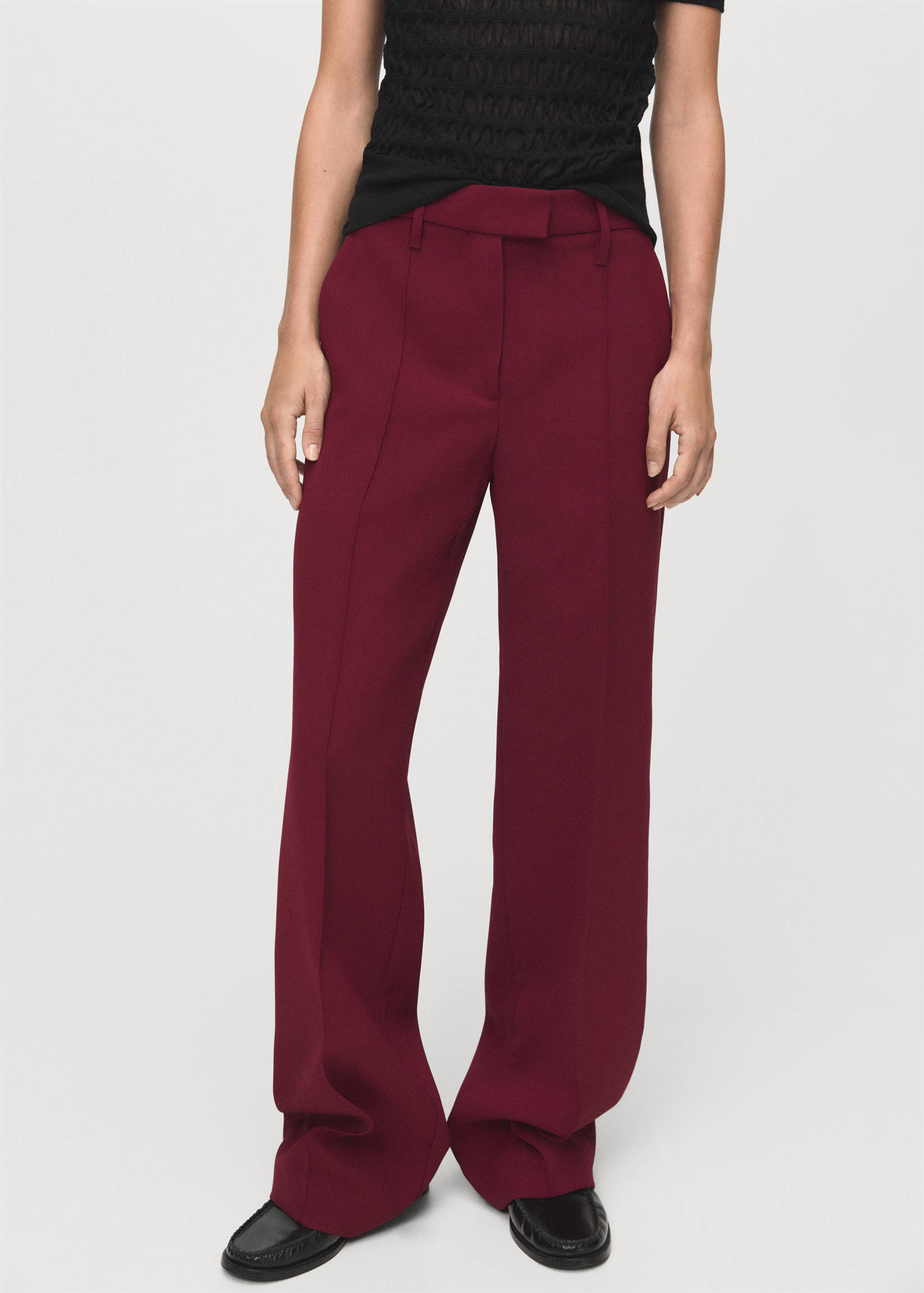 Straight mid-rise pants - Medium plane