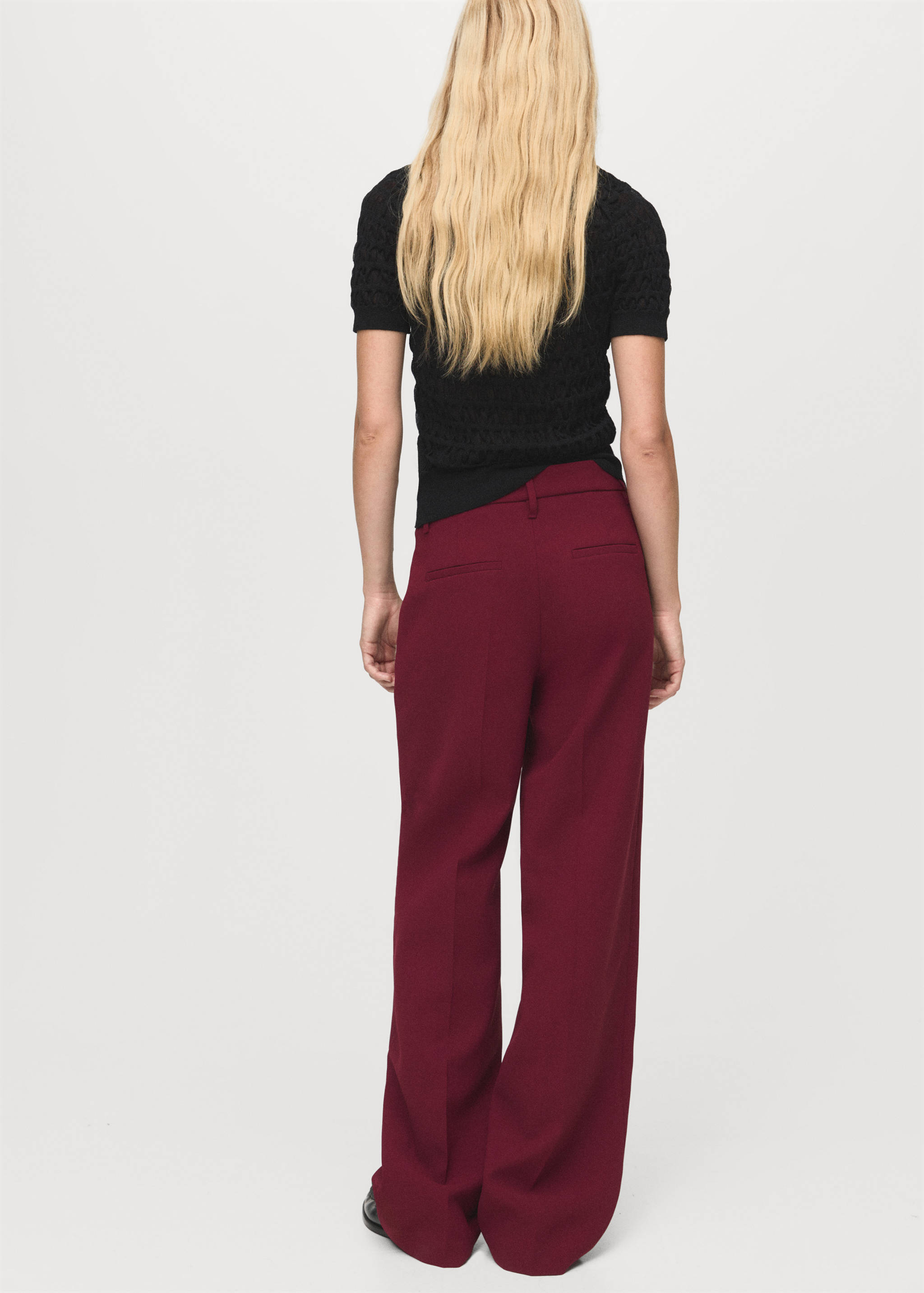 Straight mid-rise pants - Reverse of the article