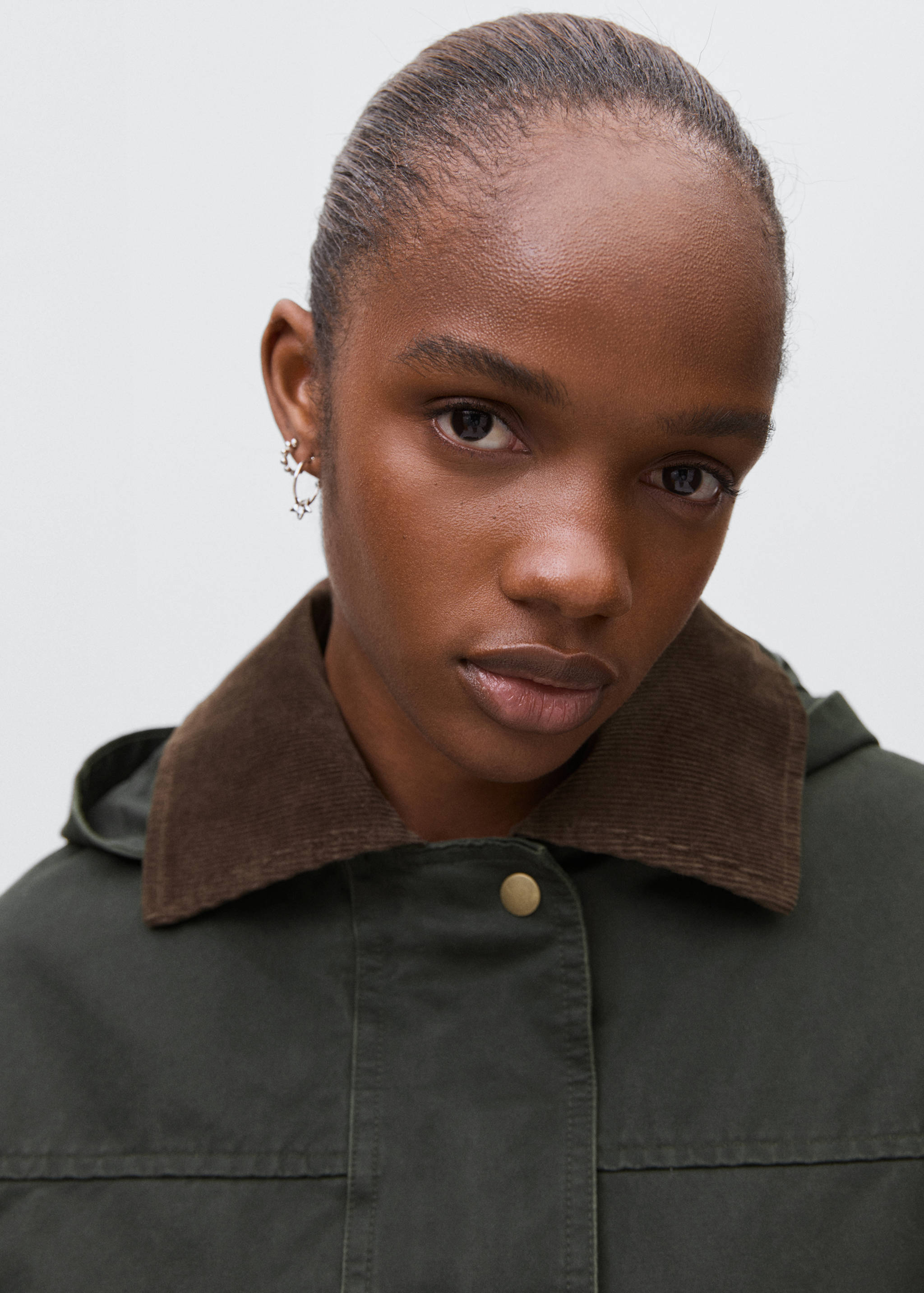 Parka met capuchon met gewaxt effect - Detail van het artikel 1