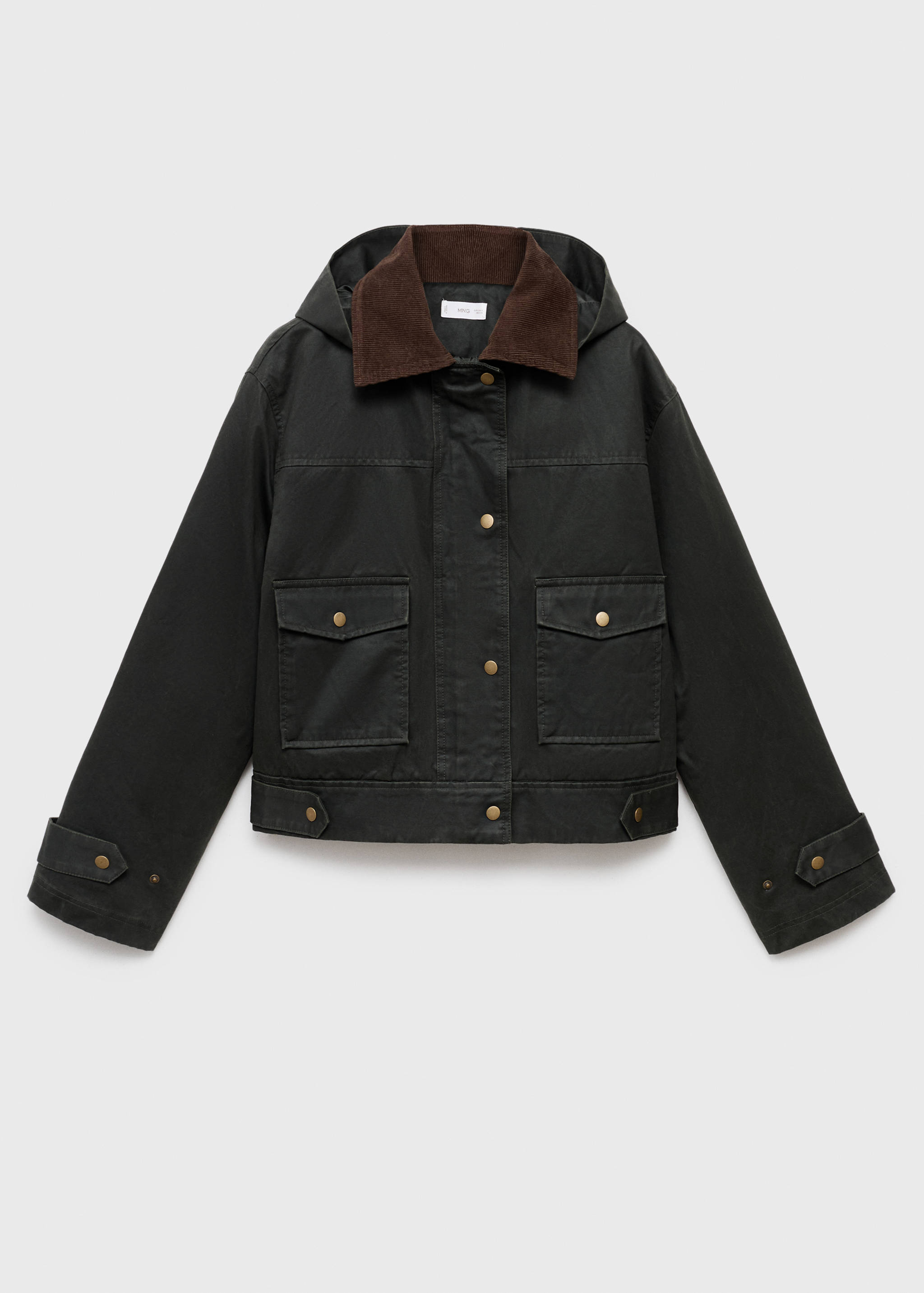 Parka met capuchon met gewaxt effect - Artikel zonder model