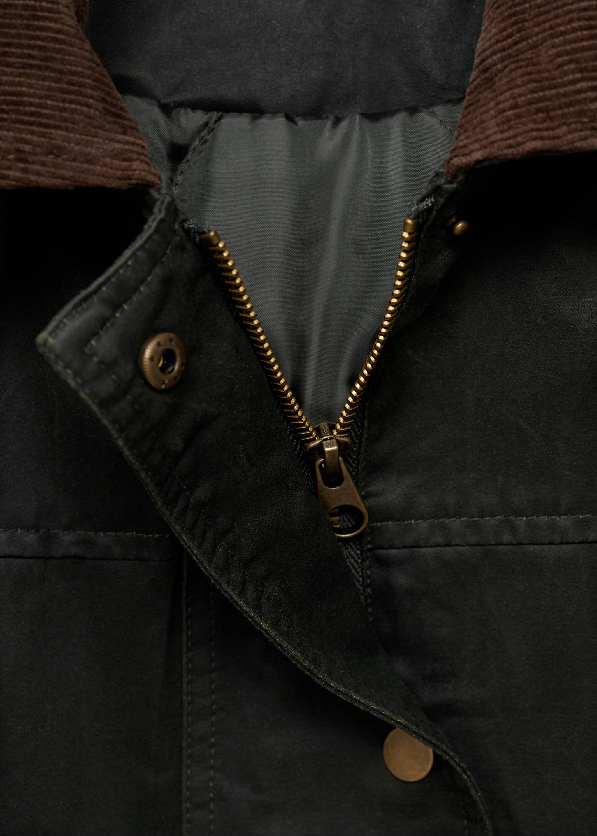 Parka efecto encerado capucha - Detalle del artículo 8, Verde. Ref: 17065140-00.