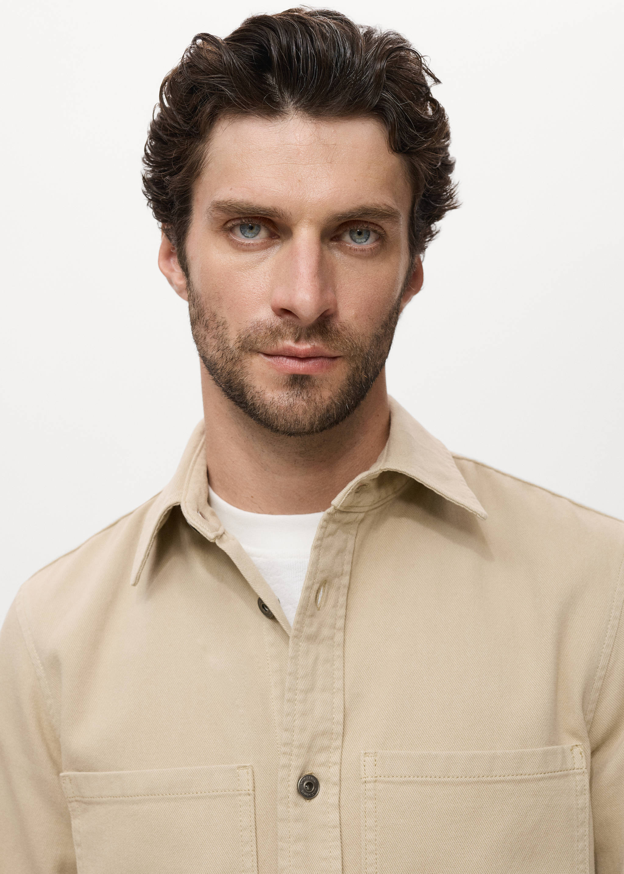 Джинсова верхня сорочка з кишенями - Детальніше про товар 1