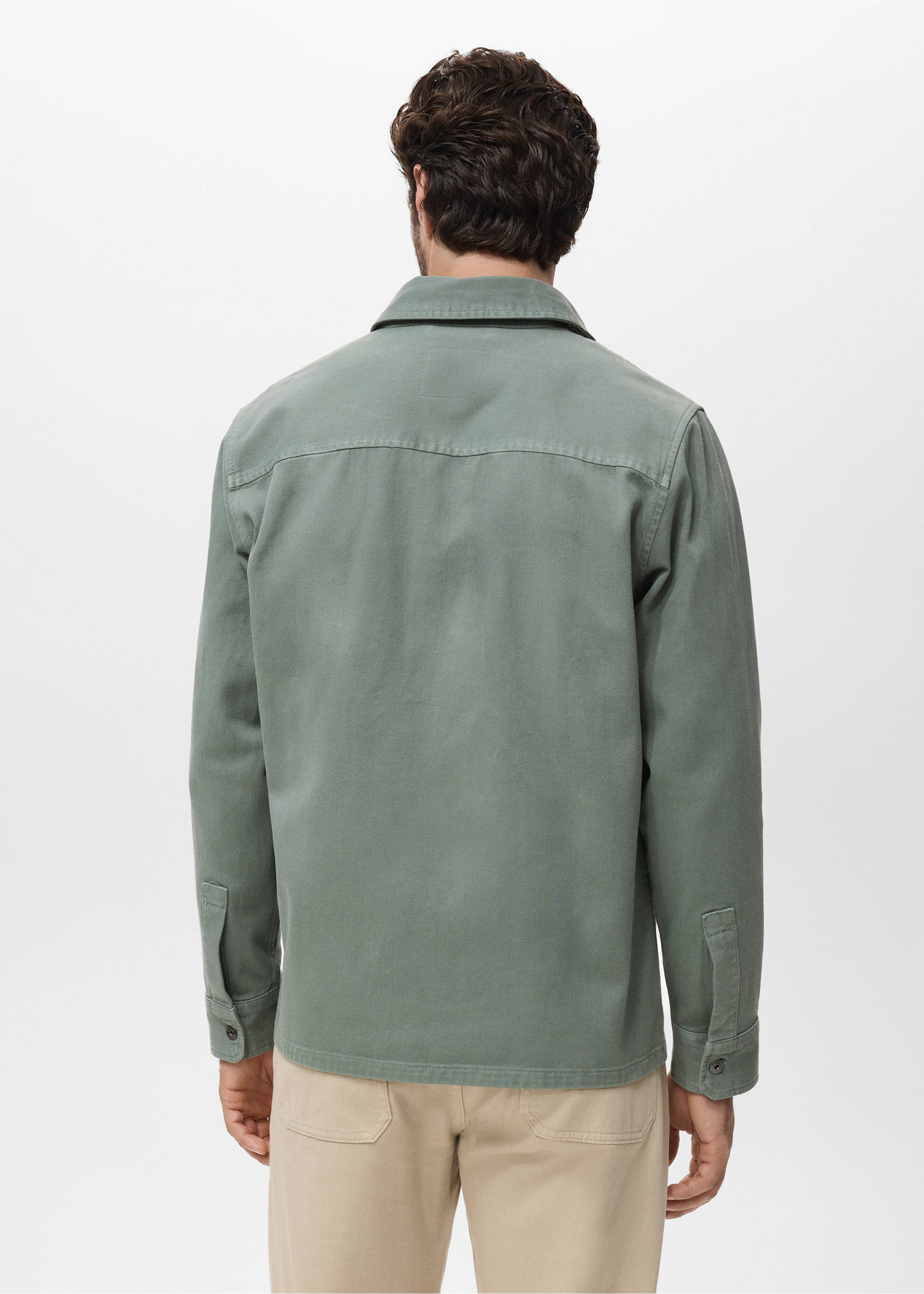 Sobrecamisa vaquera bolsillos - Reverso del artículo, Verde medio. Ref: 17065142-00.