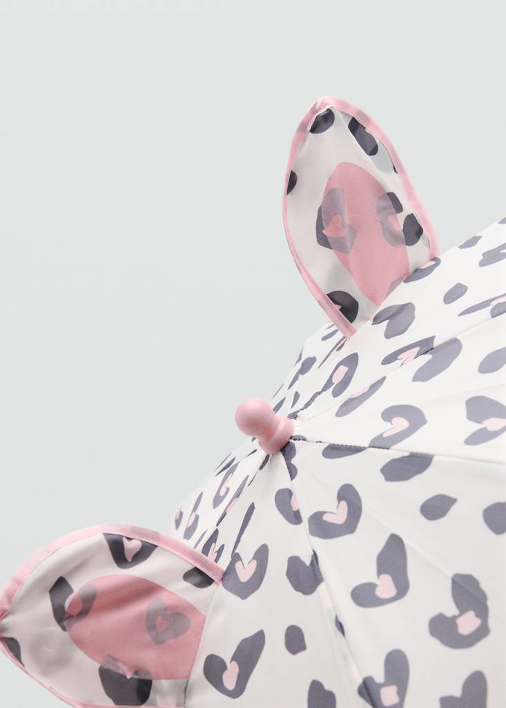 Leopard-print umbrella with ears