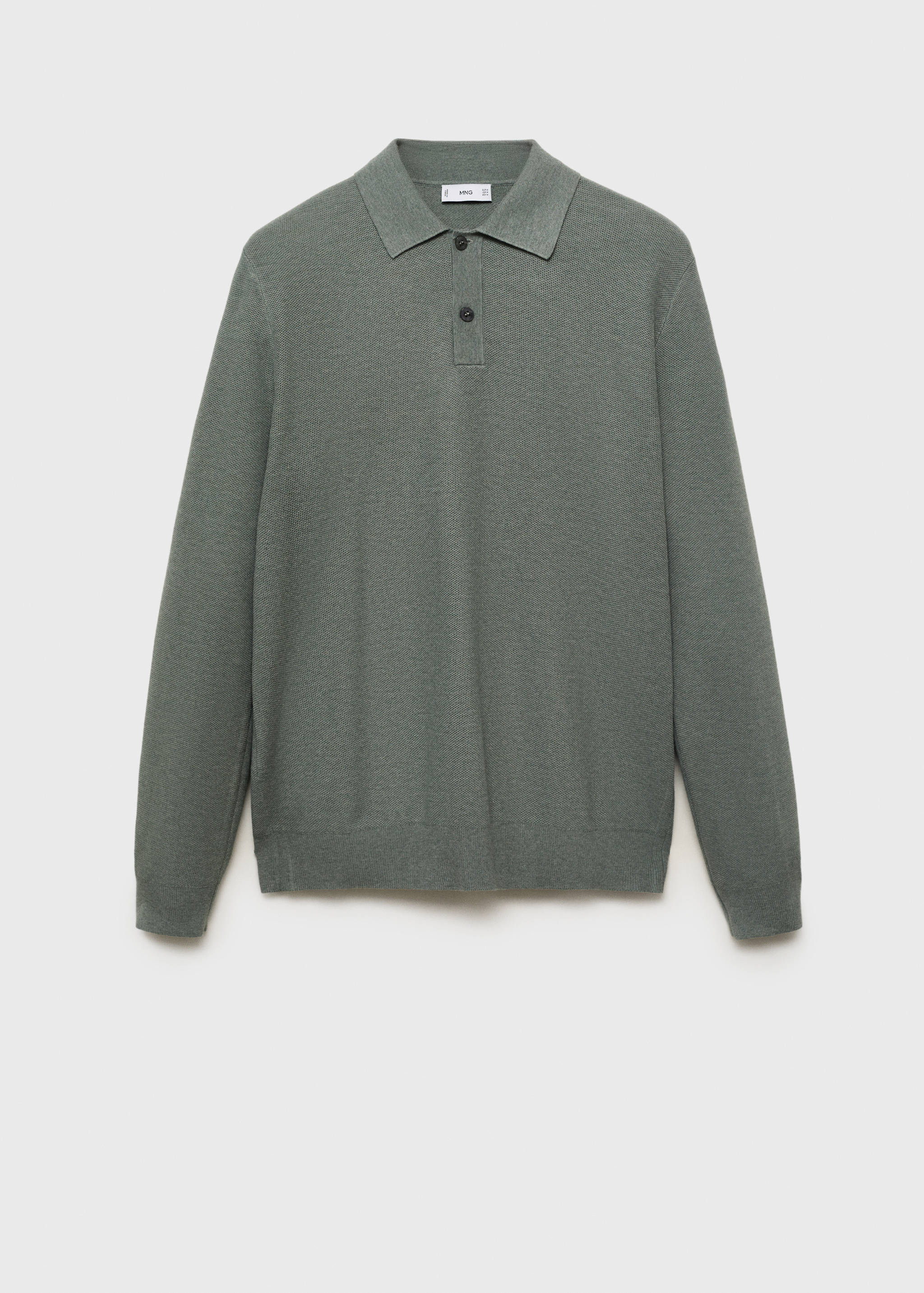 Micro-structured cotton polo shirt - Article without model