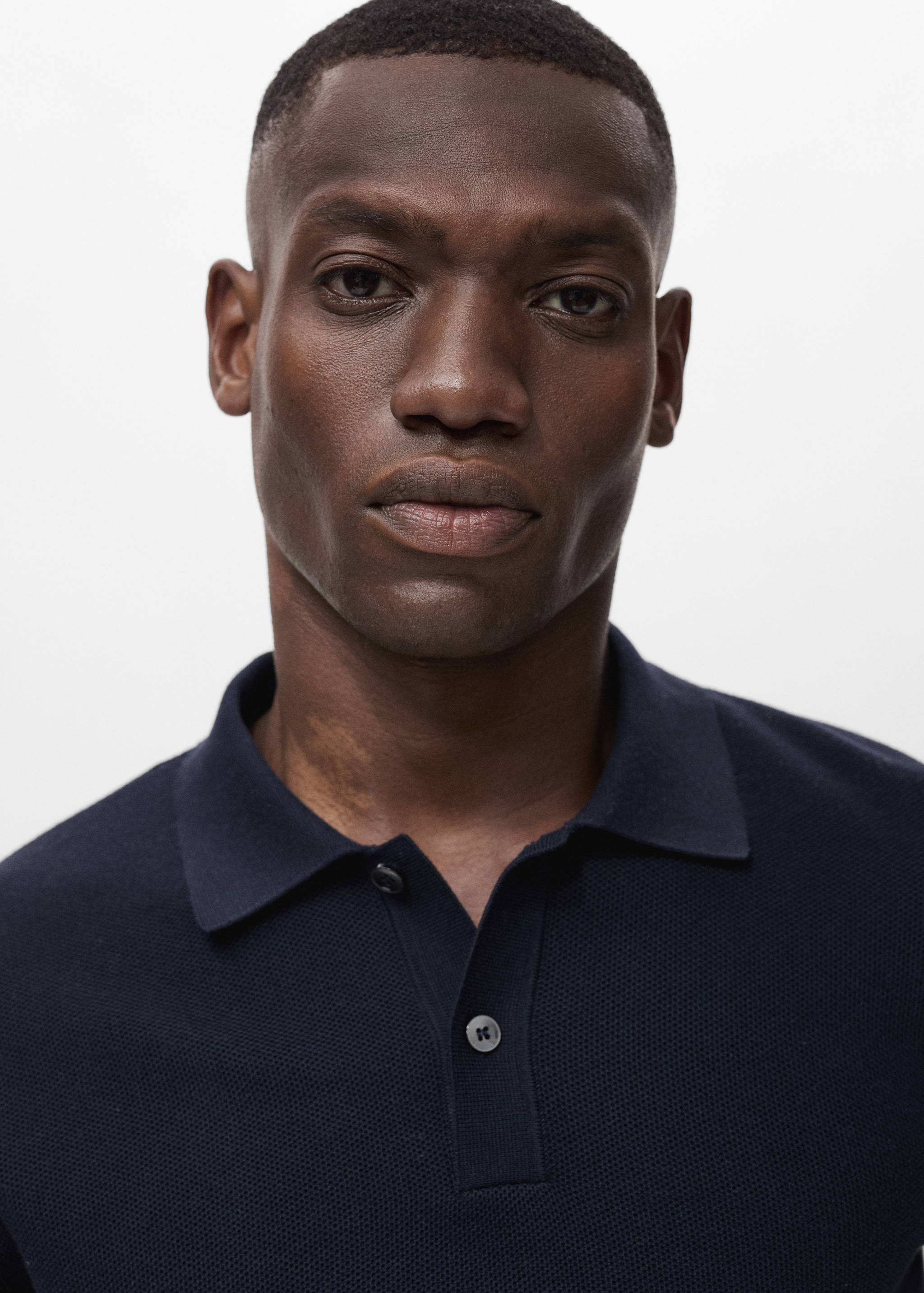 Micro-structured cotton polo shirt - Details of the article 1