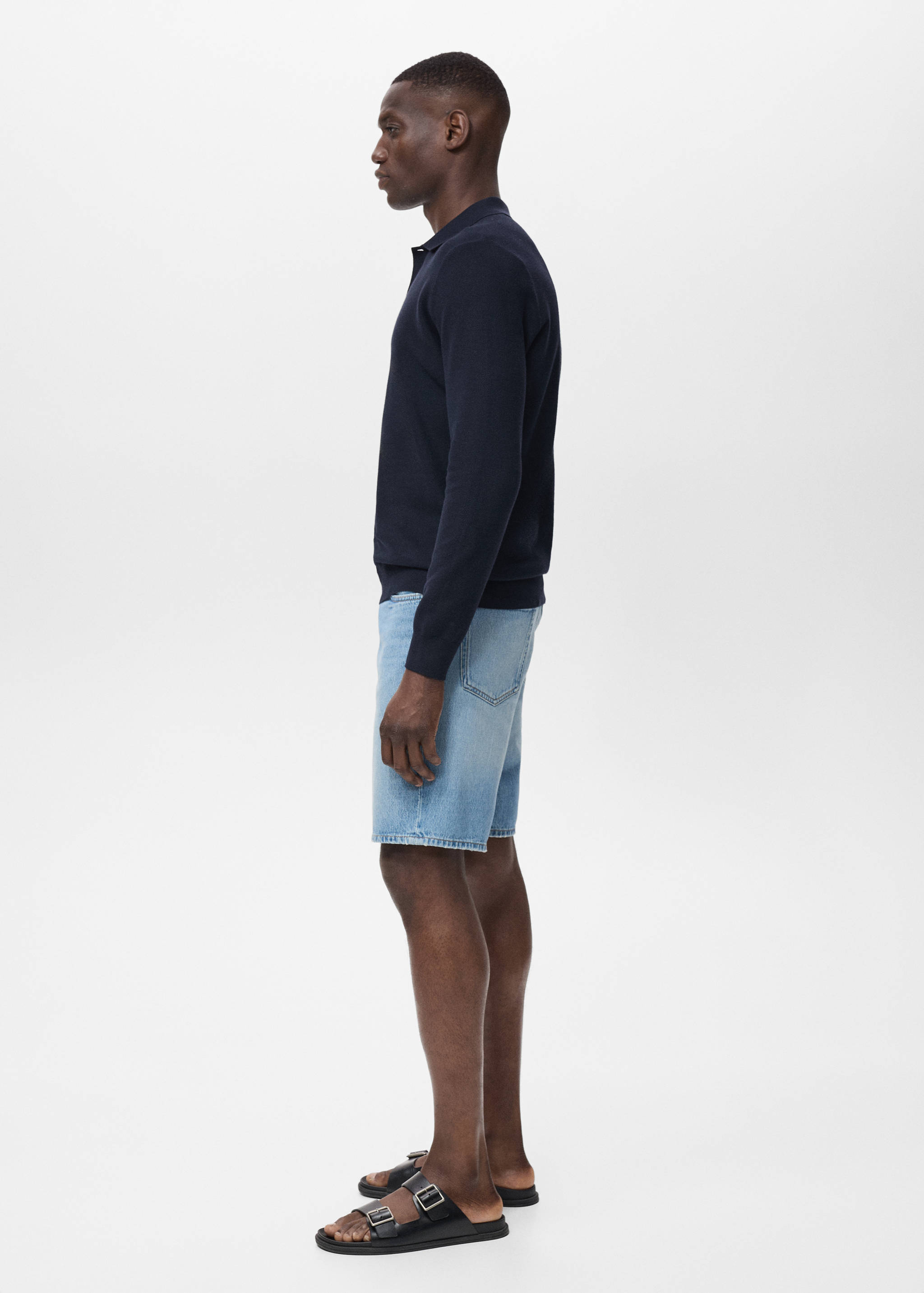 Micro-structured cotton polo shirt - Details of the article 2