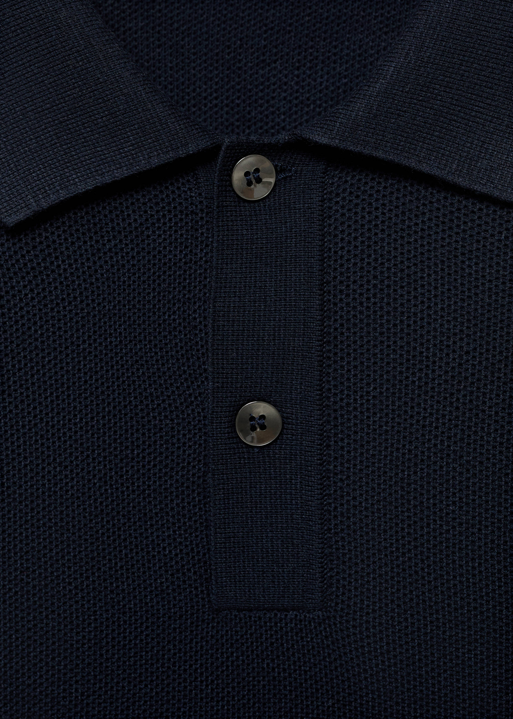 Micro-structured cotton polo shirt - Details of the article 8