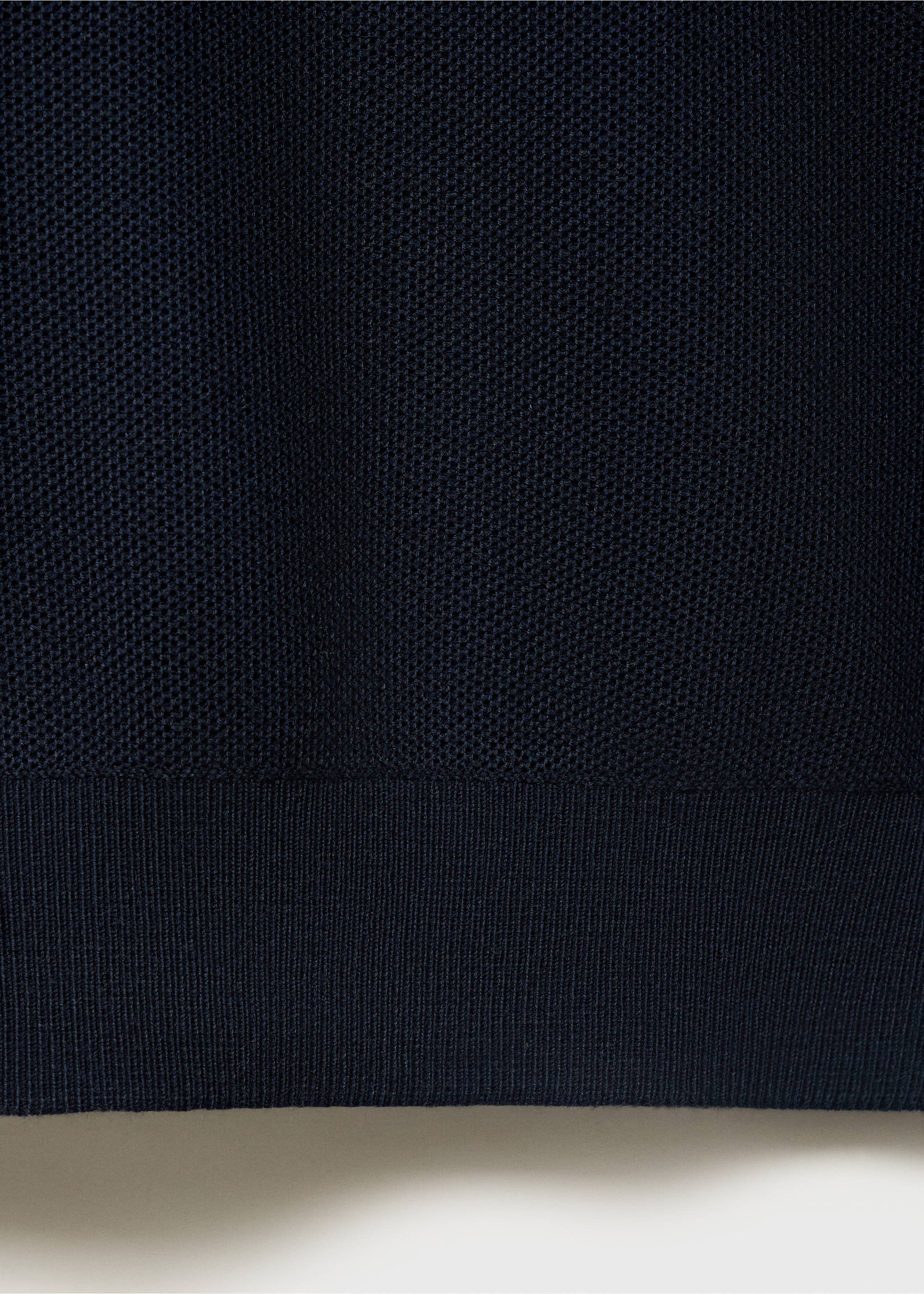 Micro-structured cotton polo shirt - Details of the article 0, Navy. Ref: 17065145-00.