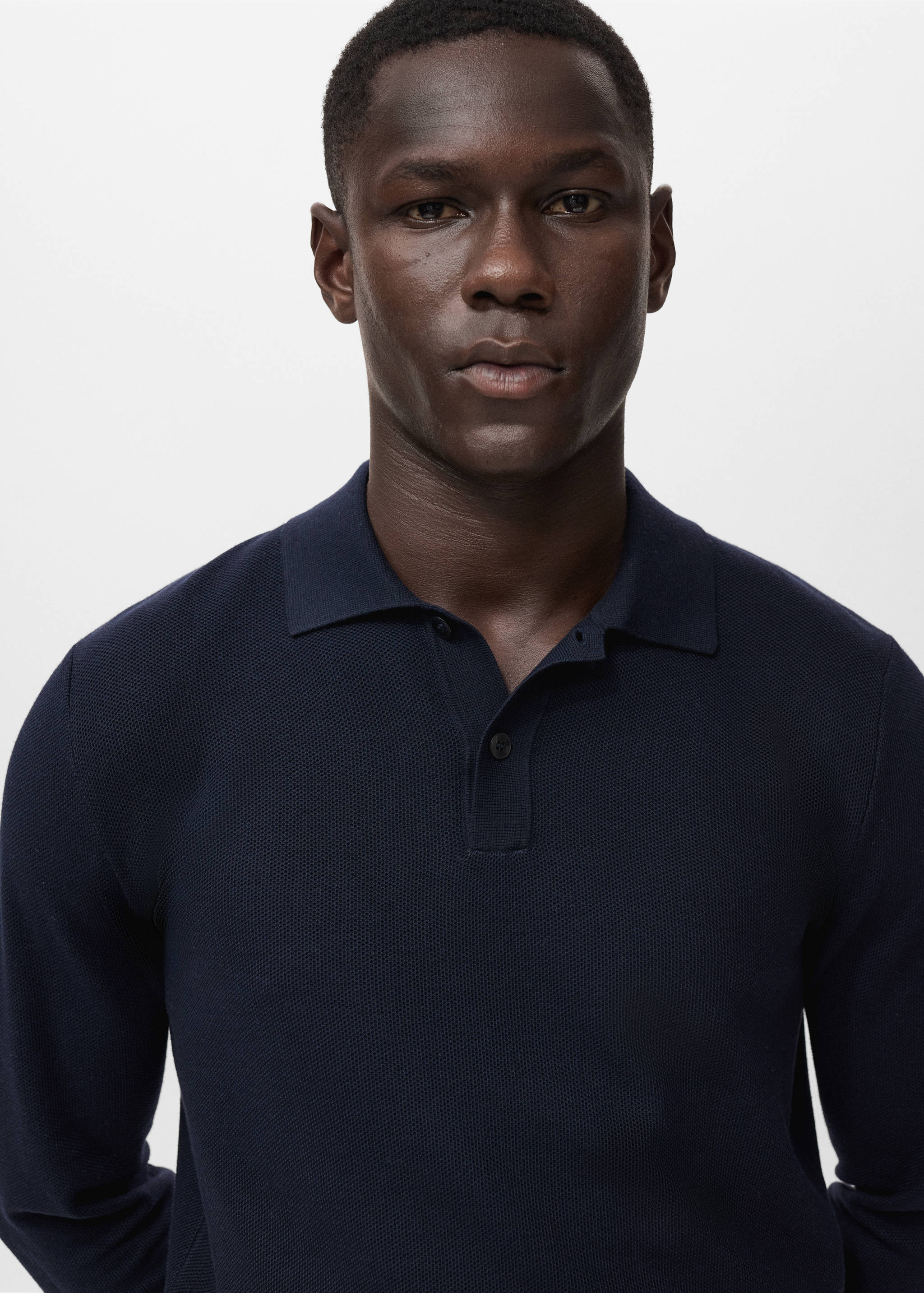 迷你结构棉质Polo领衬衫 - null