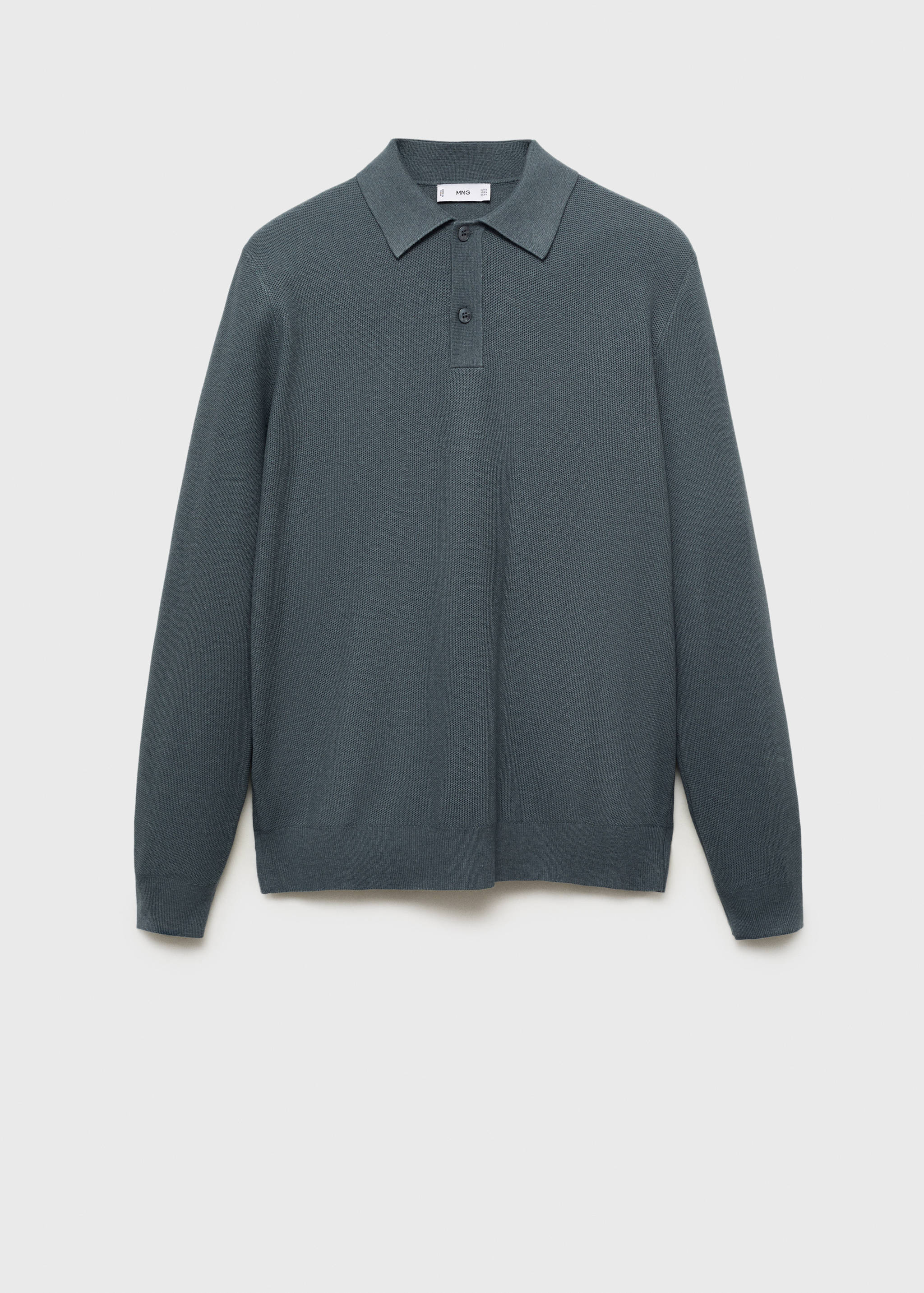 Baumwoll-Pullover mit Polokragen und Mikrostruktur - Artikel ohne Model