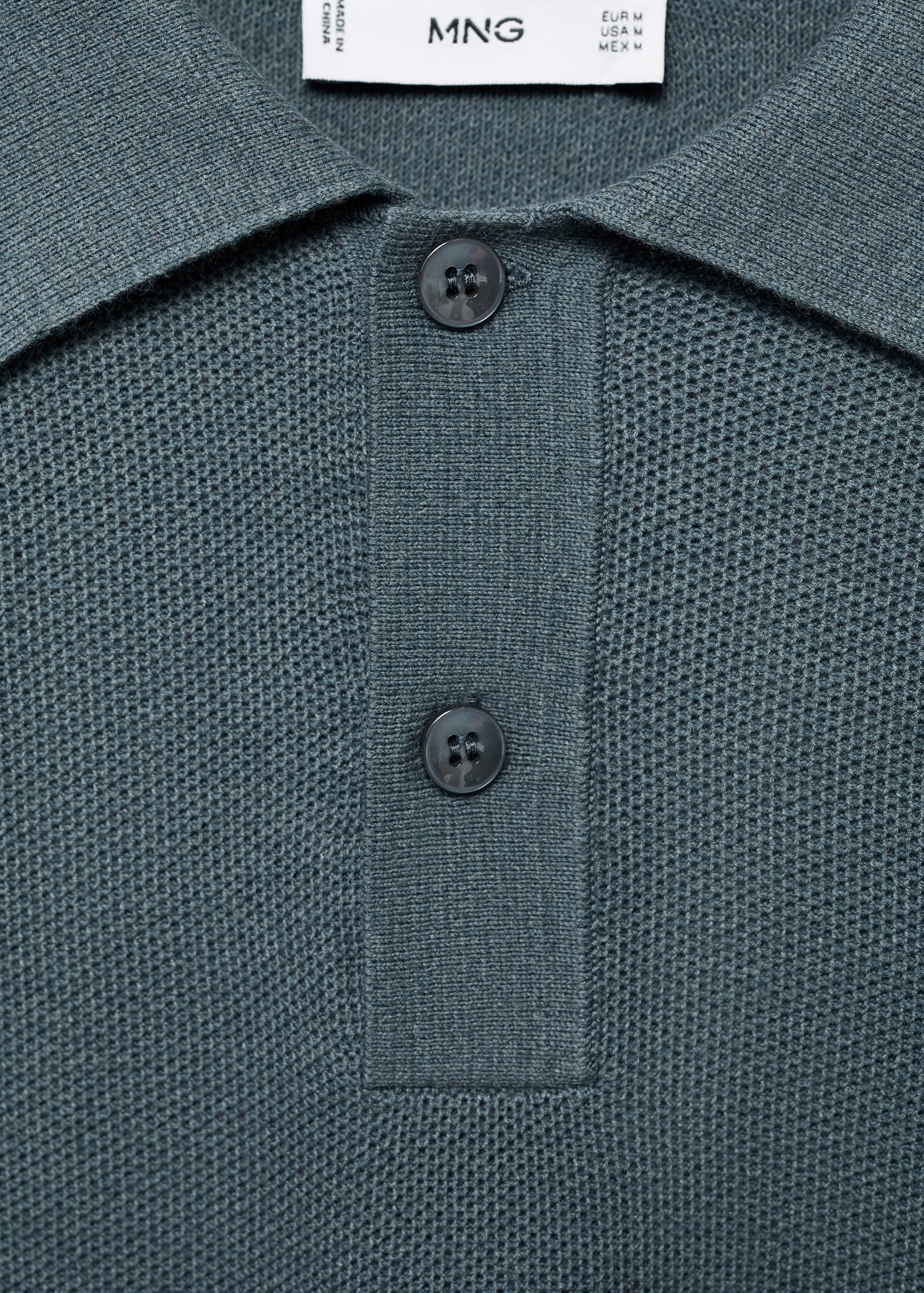 Baumwoll-Pullover mit Polokragen und Mikrostruktur - Detail des Artikels 8