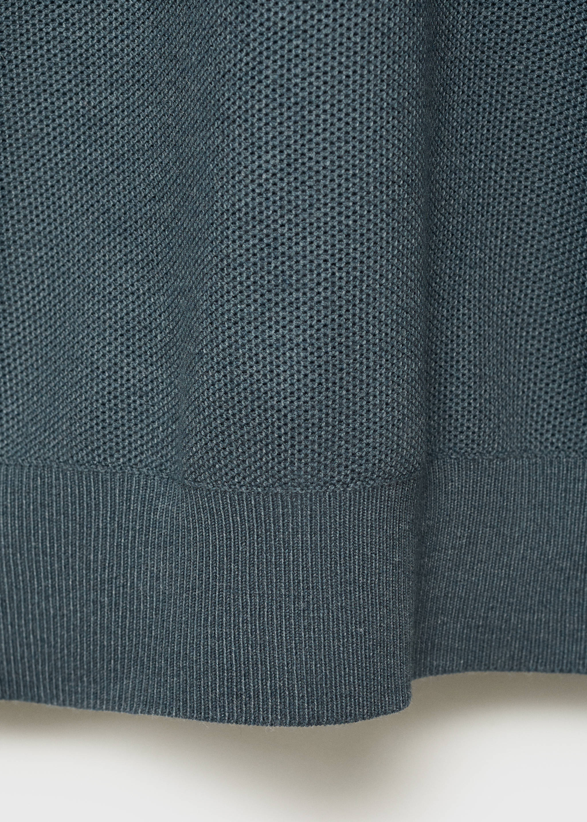 Baumwoll-Pullover mit Polokragen und Mikrostruktur - Detail des Artikels 0